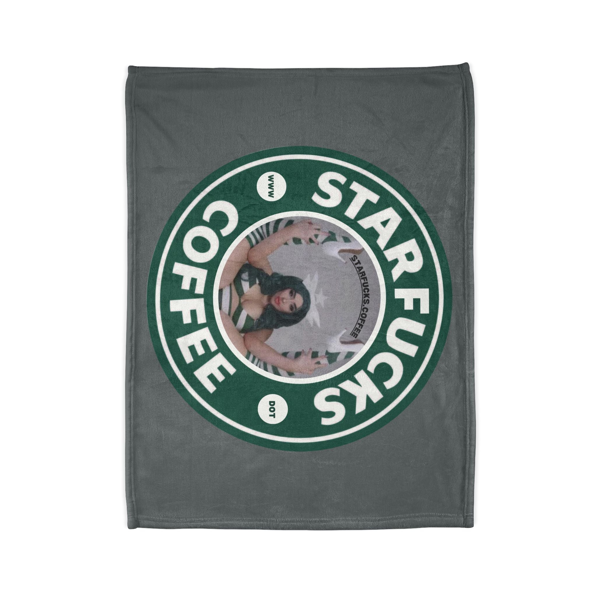 StarFucks.Coffee Plush Throw-Graphic Coffee Logo Blanket