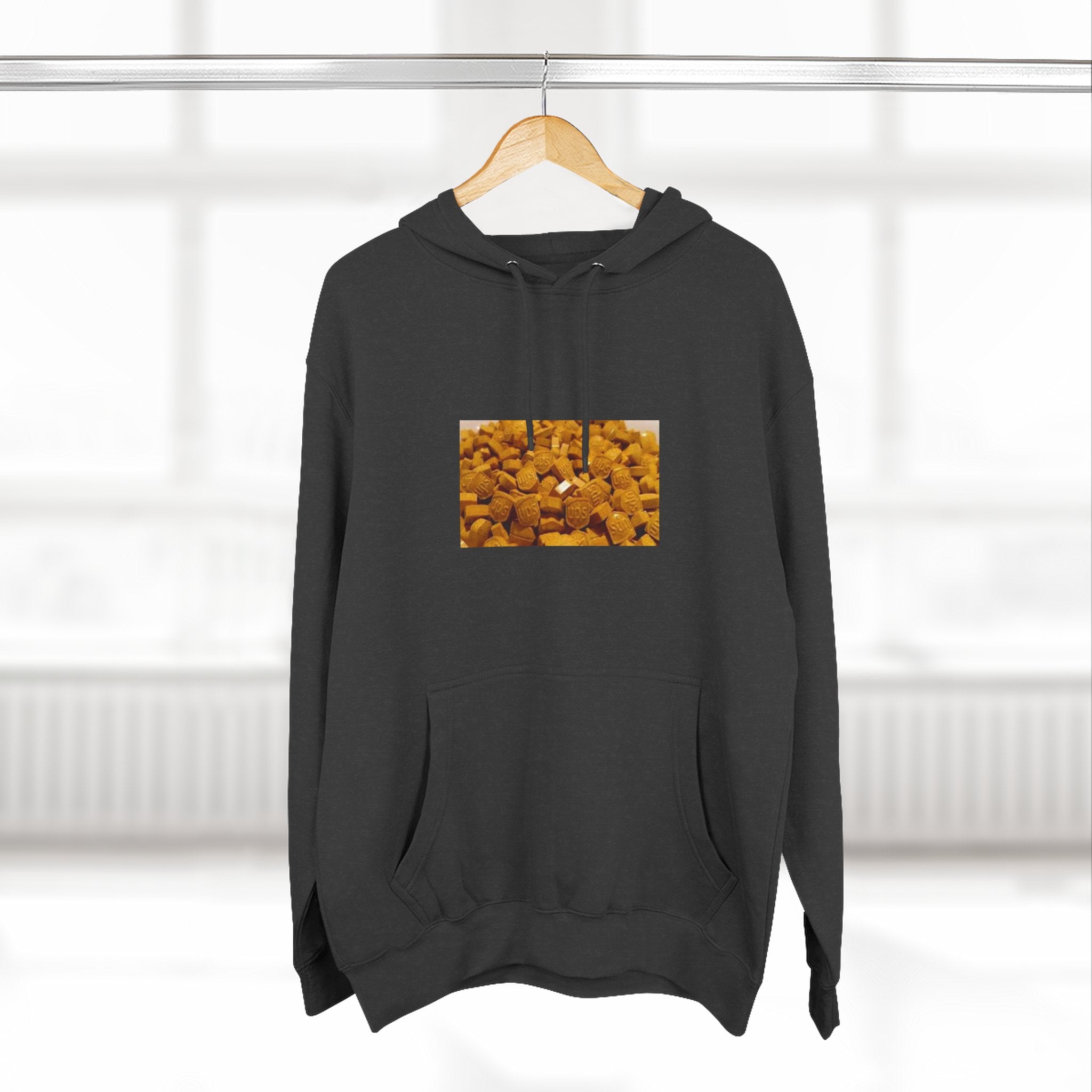 UPS Delivery Hoodie — Golden Nugget Pattern Chest Print Fleece Hoodie