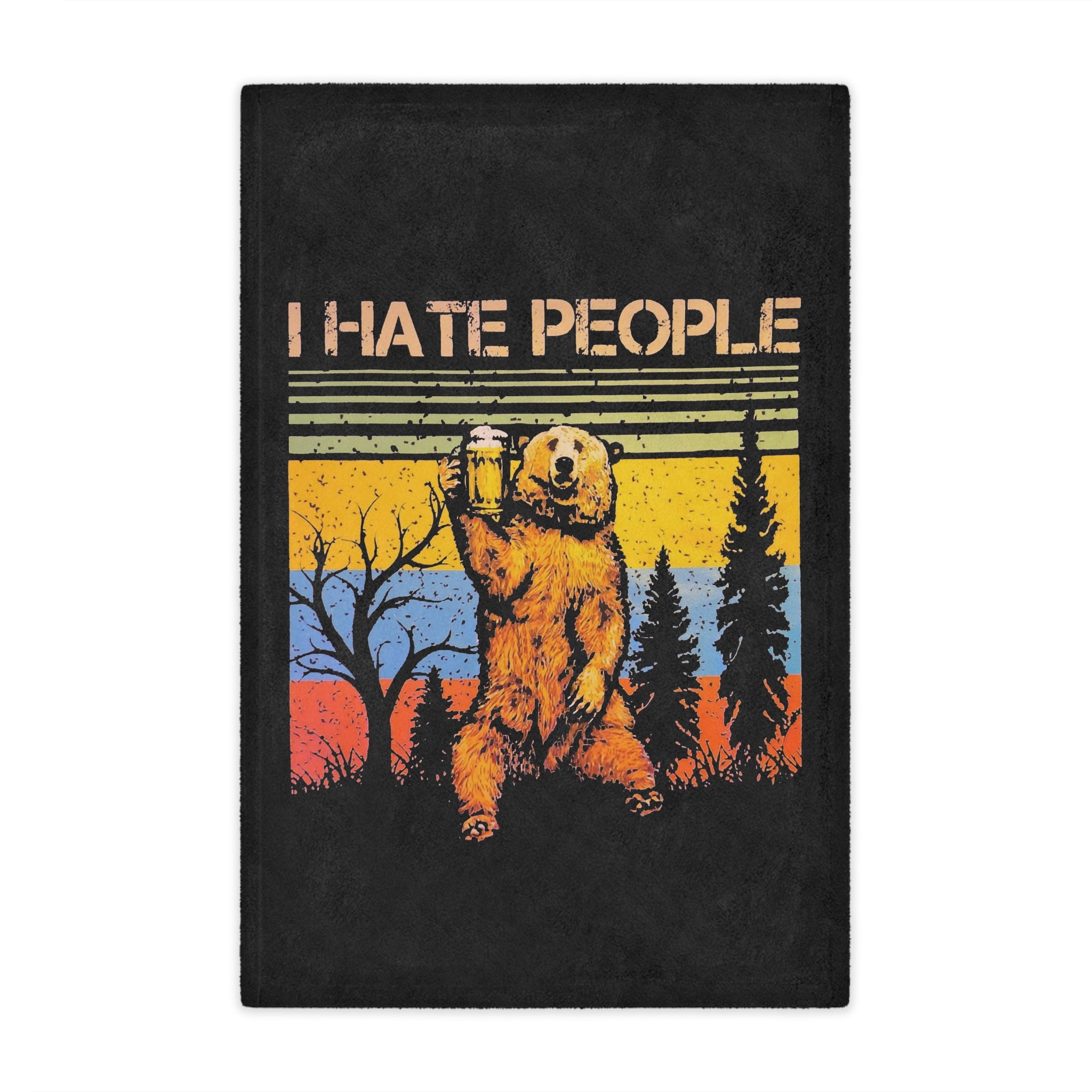 "I Hate People" Cozy Throw for Introverts & Cabin Vibes cozy comfort sleep trendy modern statement- Minky Blanket — Retro Bear