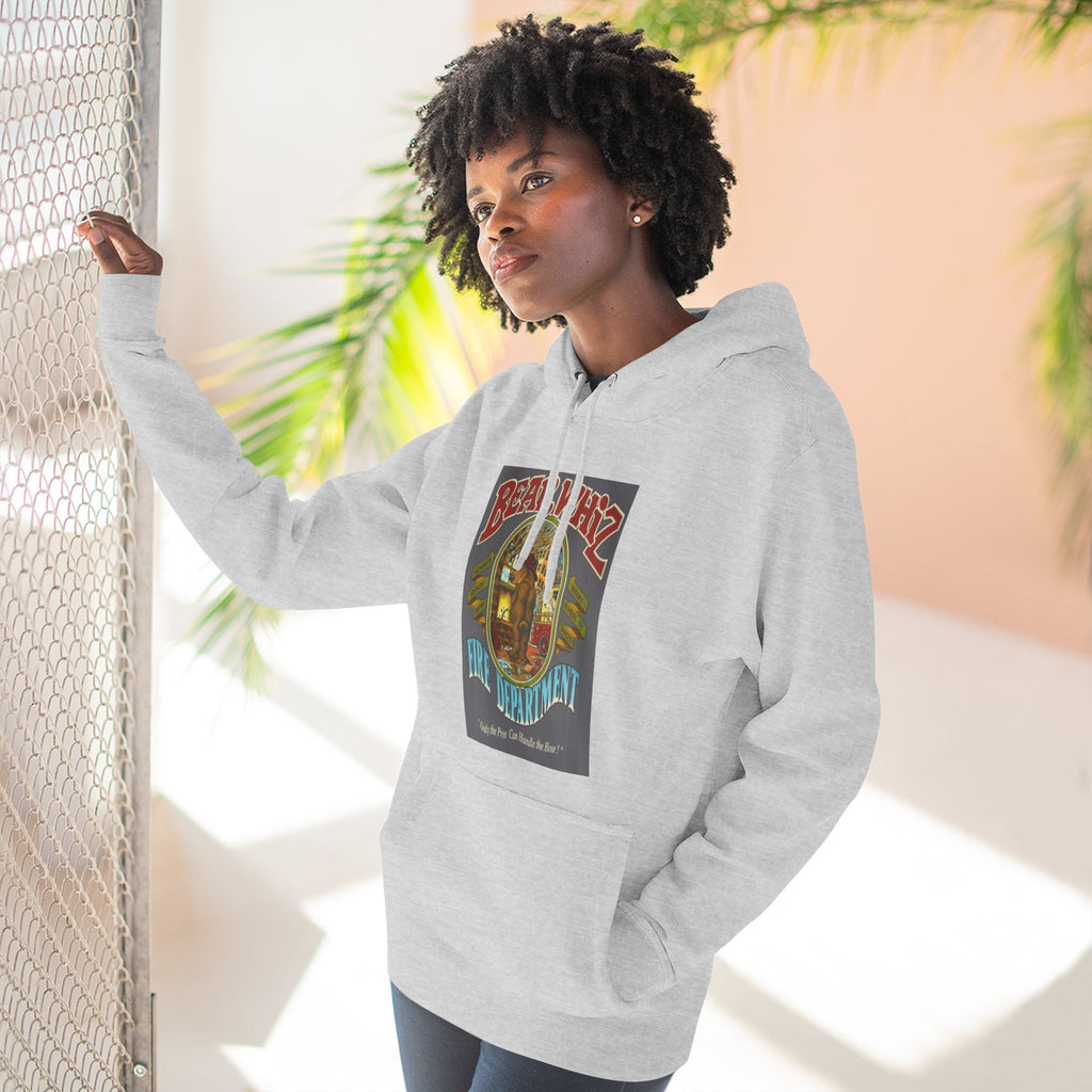 Bear Whiz Fire Department Hoodie — Vintage Bear Whiz Three-Panel Design