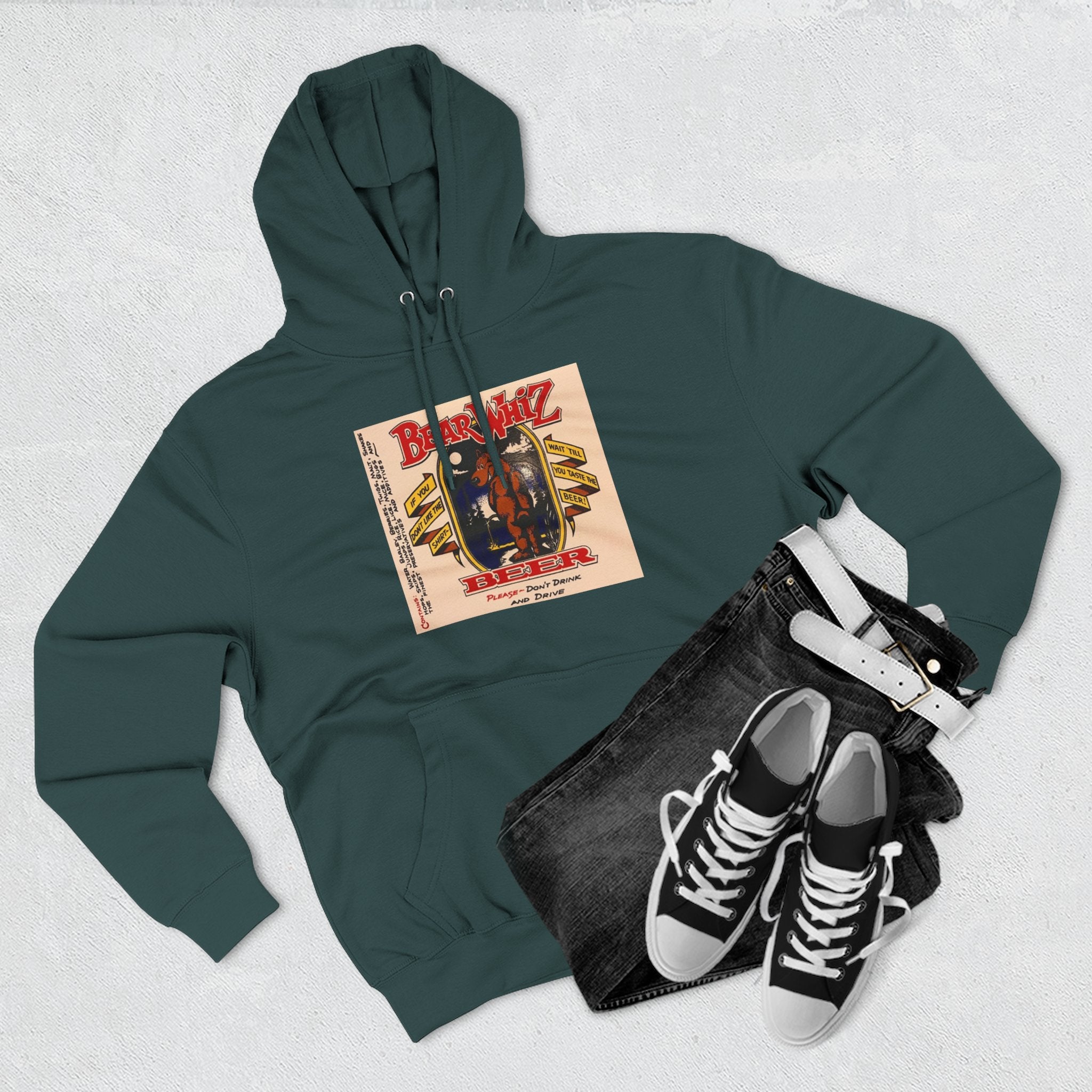 Bear Whiz Beer Original Brew Hoodie - "Bluegrass Revival" Music Poster Design
