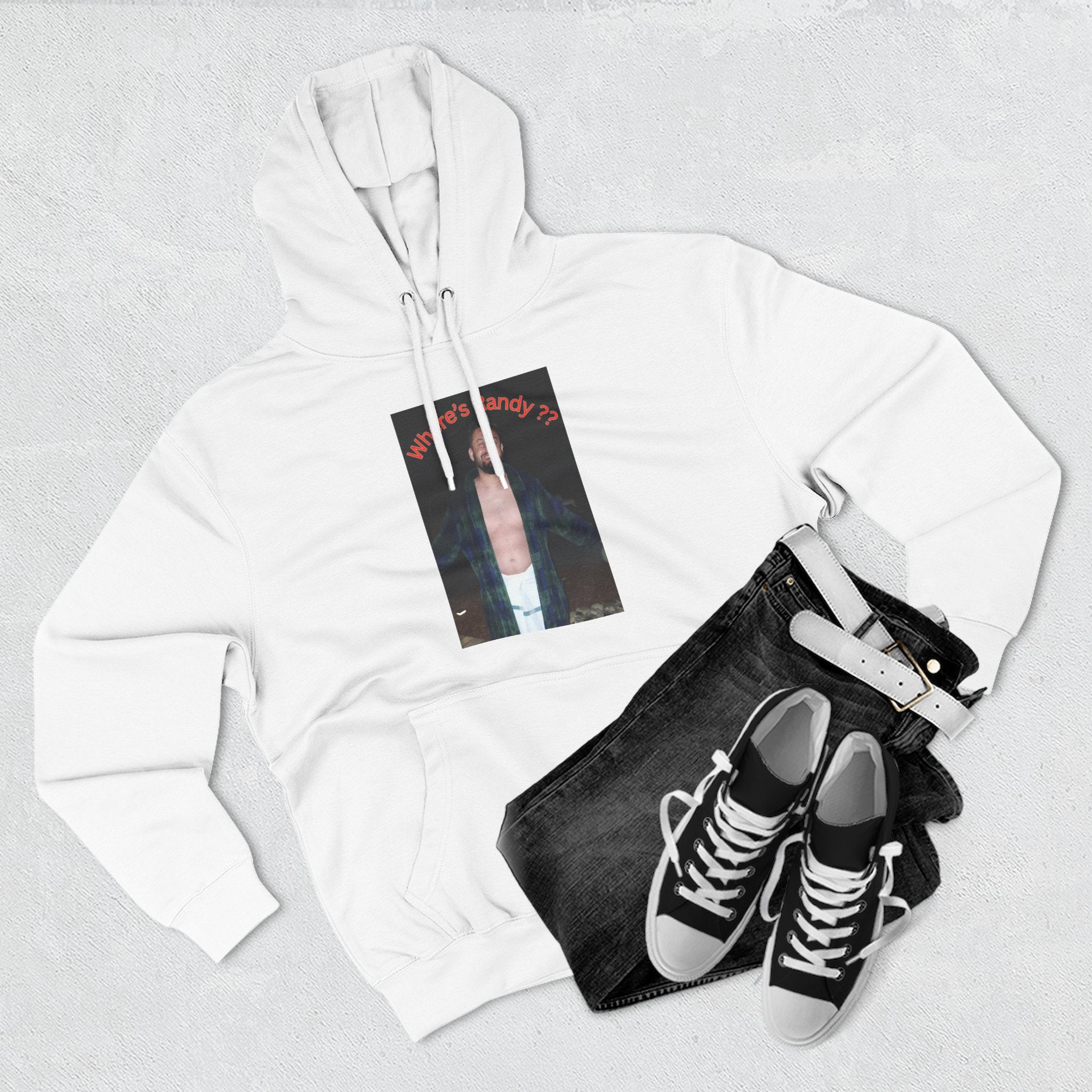 Where's Randy!!!????  Graphic Hoodie — Raised Arms Photo Print Hoodie (Three-Panel Fleece)