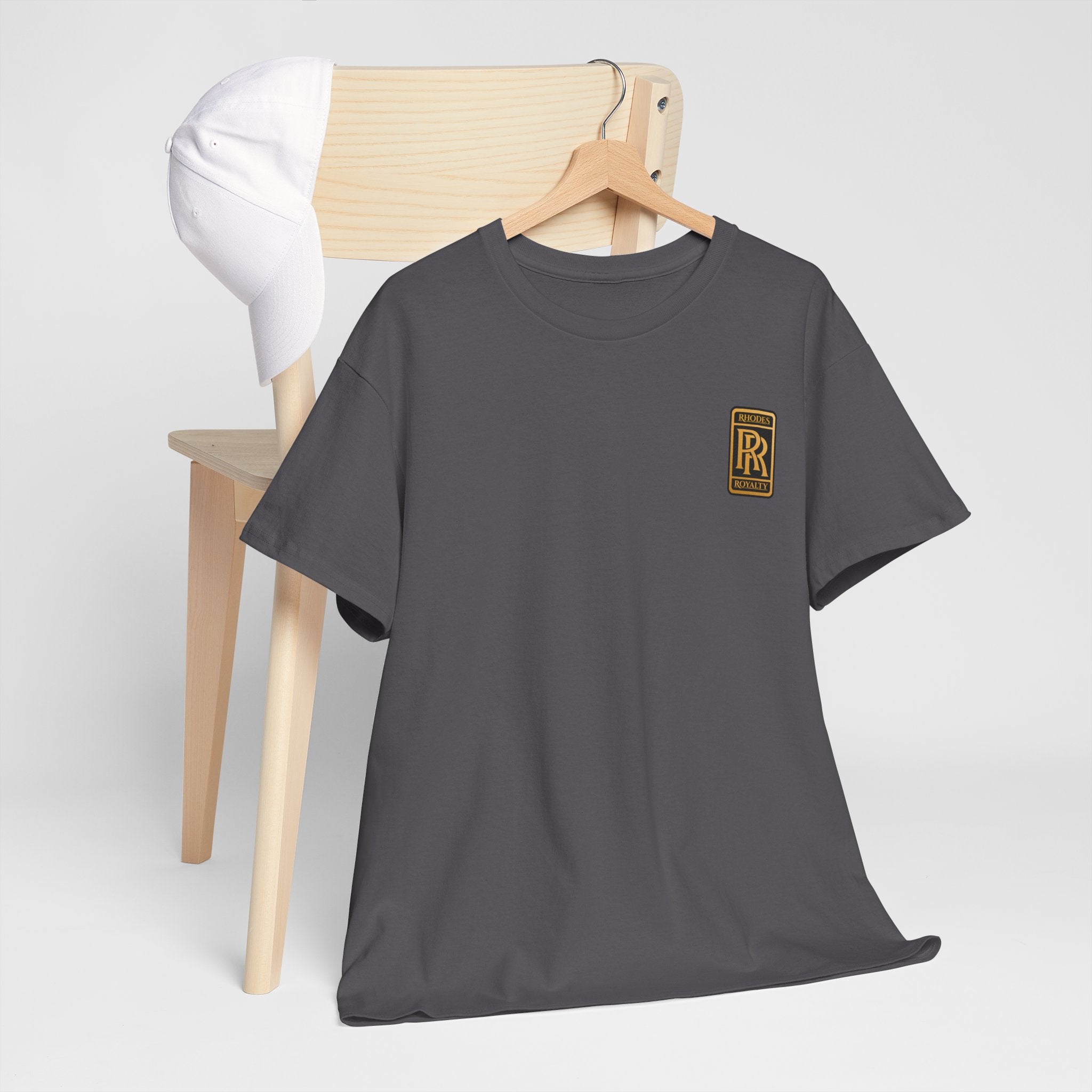 Rhodes Royalty Family Crest- Luxury Monogram T-Shirt — Small Chest Patch "RR"