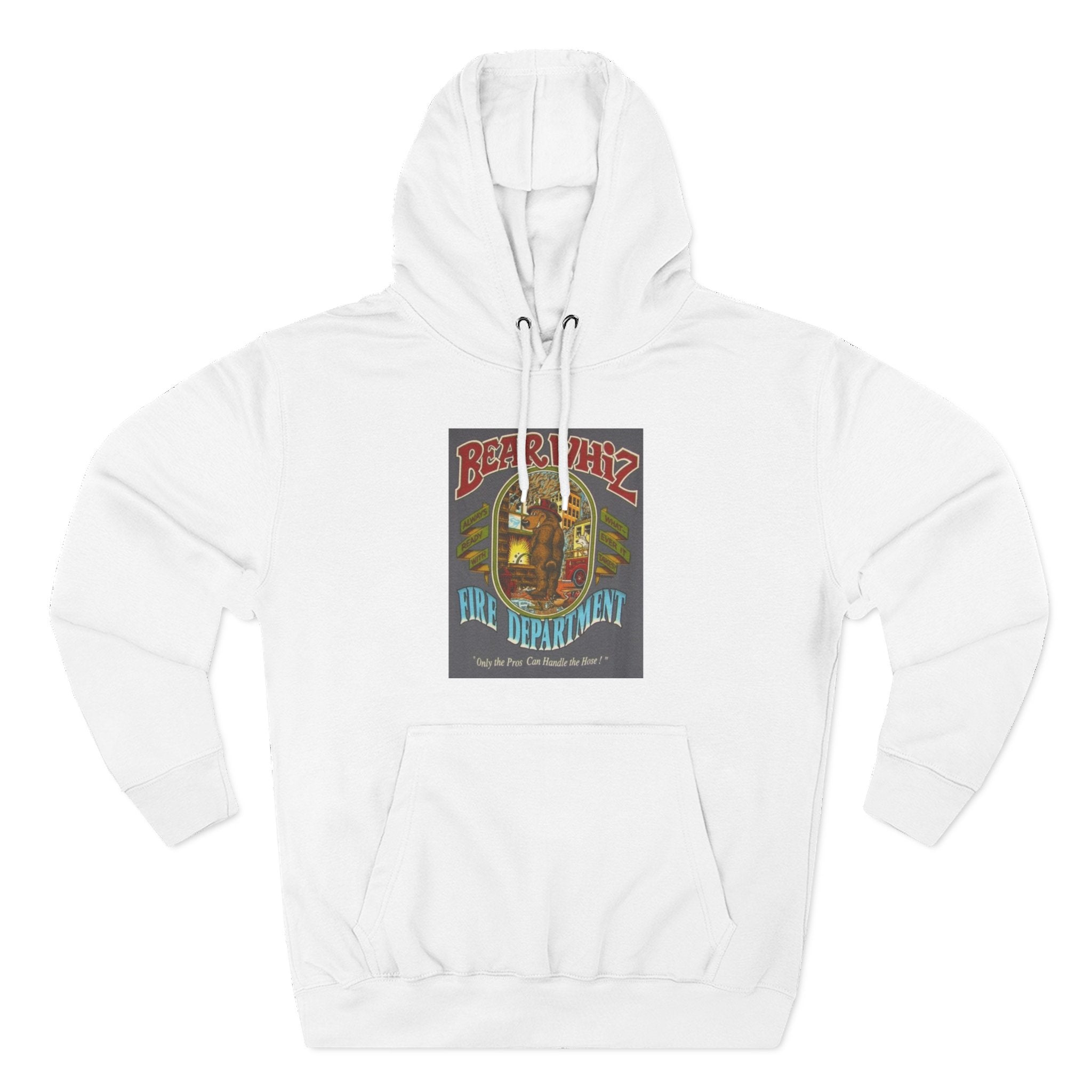 Bear Whiz Fire Department Hoodie — Vintage Bear Whiz Three-Panel Design