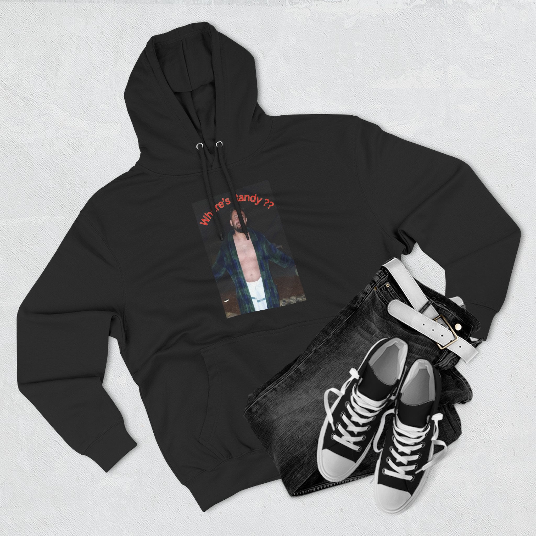 Where's Randy!!!????  Graphic Hoodie — Raised Arms Photo Print Hoodie (Three-Panel Fleece)