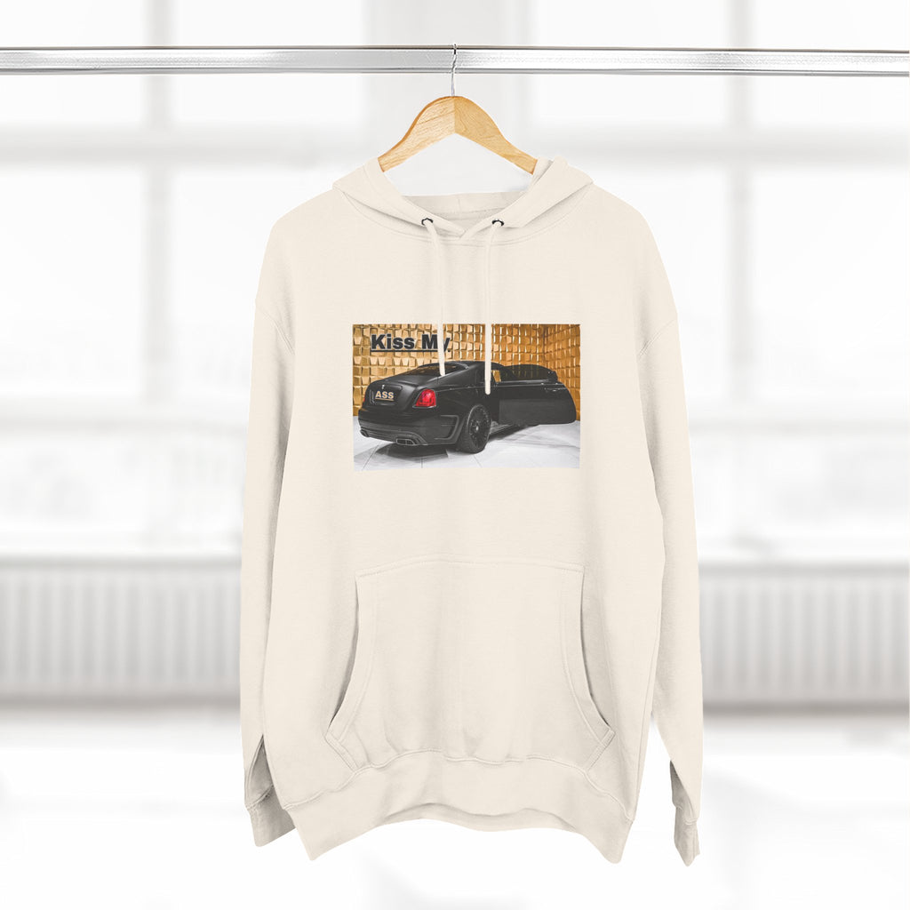 Kiss My  License plate Hoodie — Graphic Black Car Music Lover Pullover