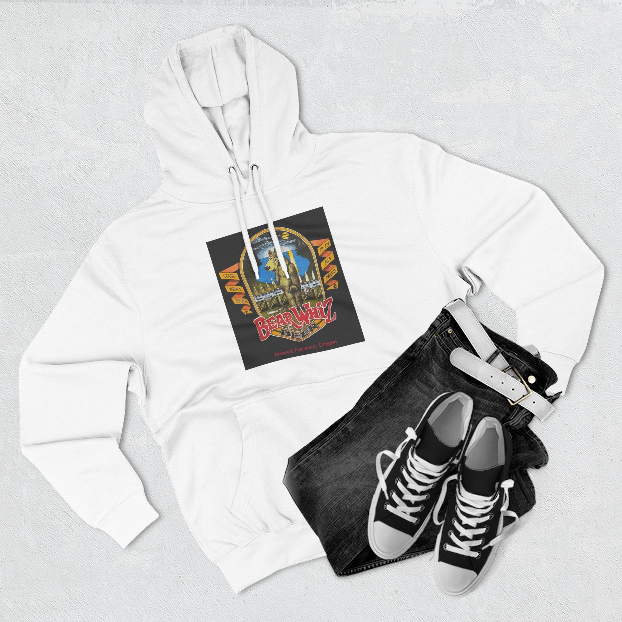 Bear Whiz Beer Original Hoodie — 'Beach Vibes' Graphic Pullover