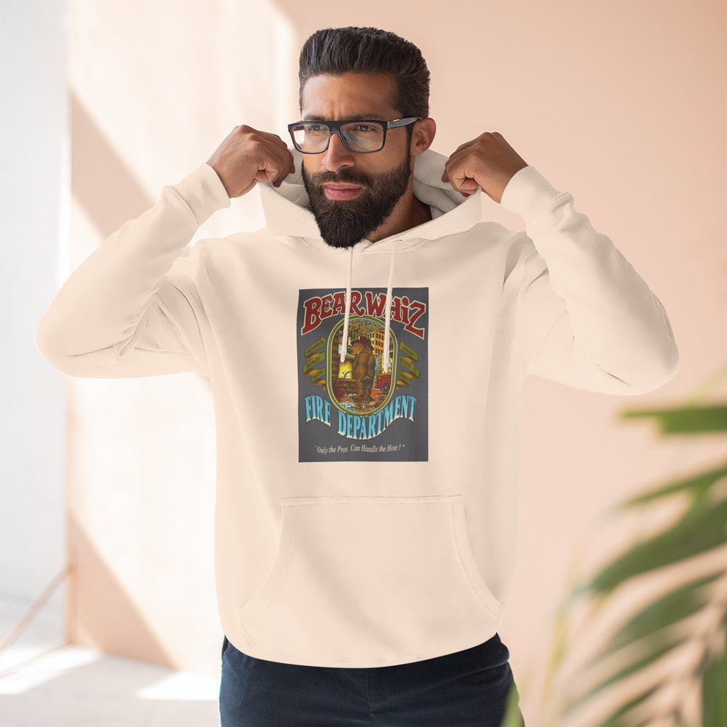 Bear Whiz Fire Department Hoodie — Vintage Bear Whiz Three-Panel Design