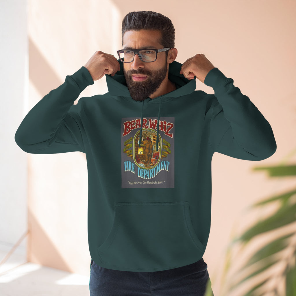 Bear Whiz Fire Department Hoodie — Vintage Bear Whiz Three-Panel Design