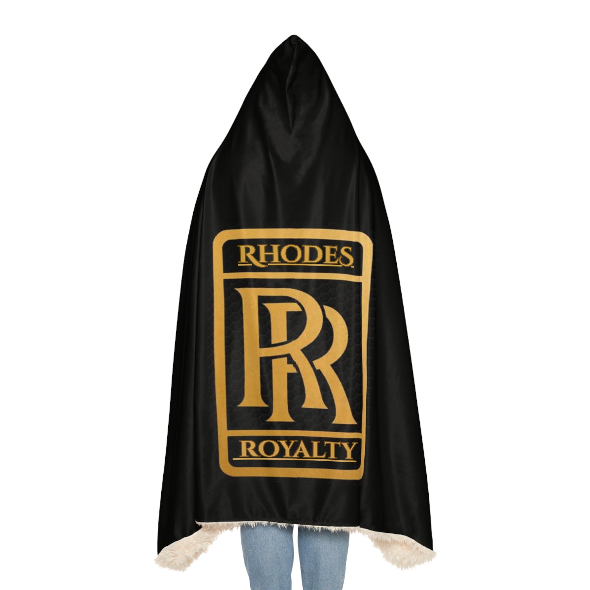 Rhodes Royalty - RR Hooded Blanket – Cozy Snuggle Throw with Gold Emblem