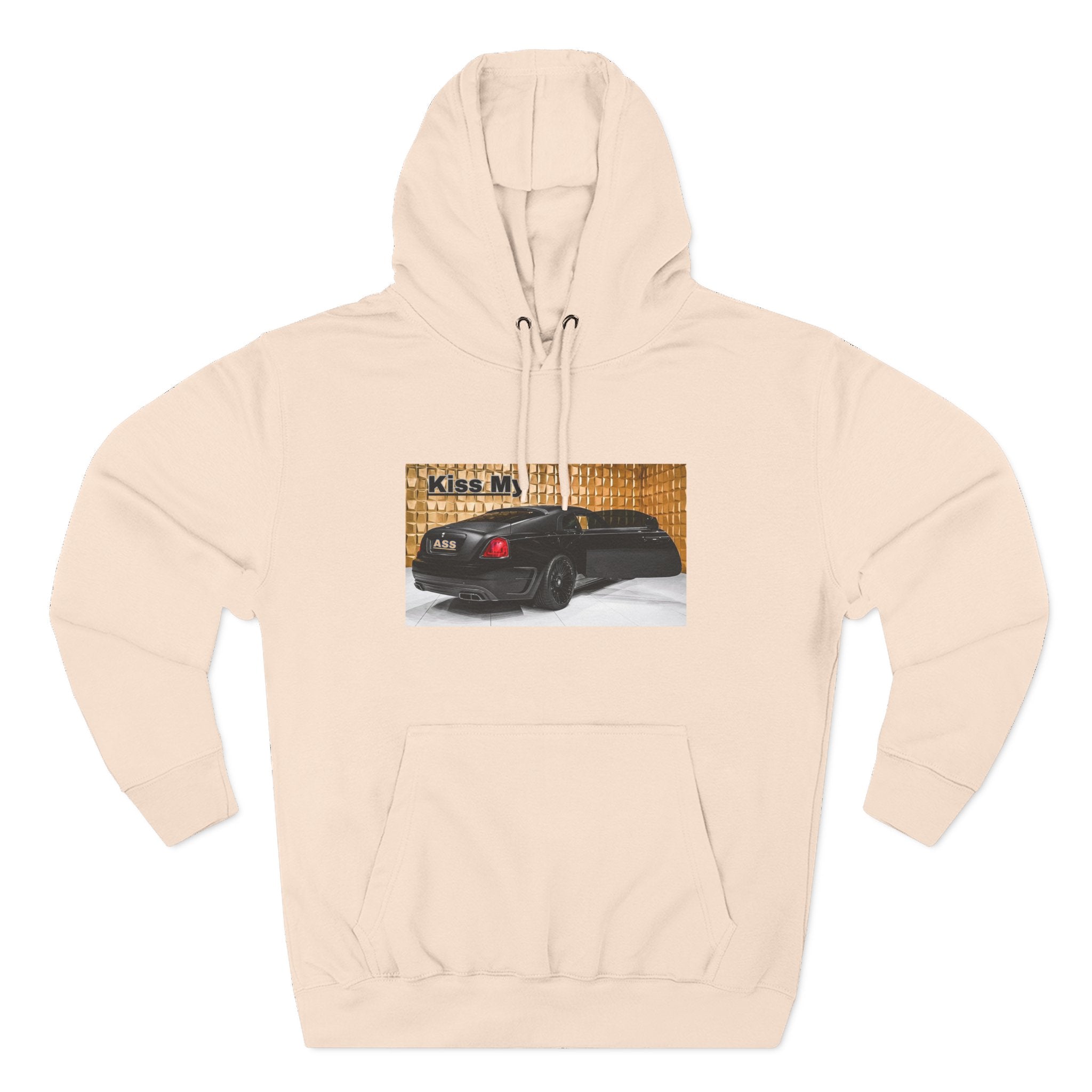 Kiss My  License plate Hoodie — Graphic Black Car Music Lover Pullover