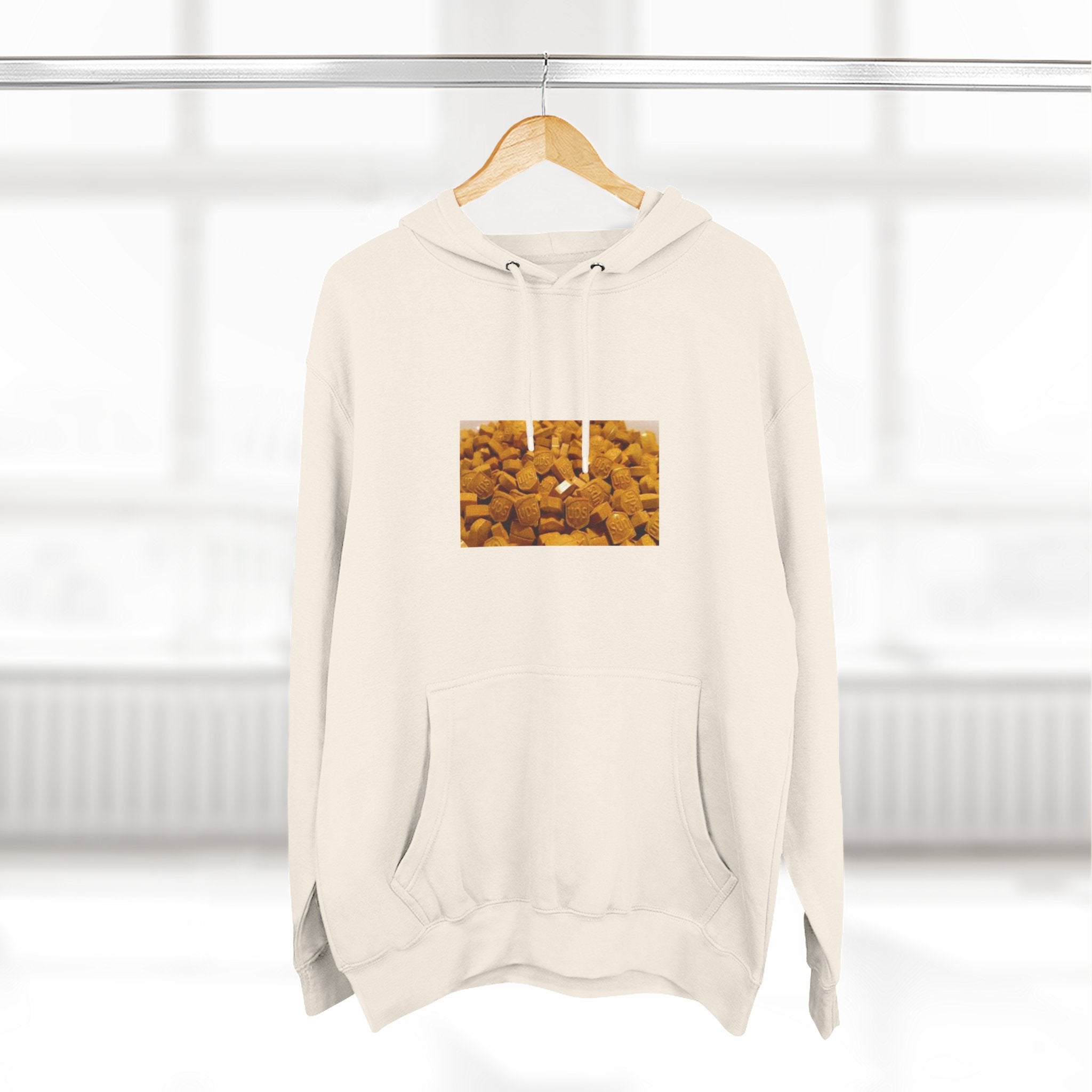 UPS Delivery Hoodie — Golden Nugget Pattern Chest Print Fleece Hoodie