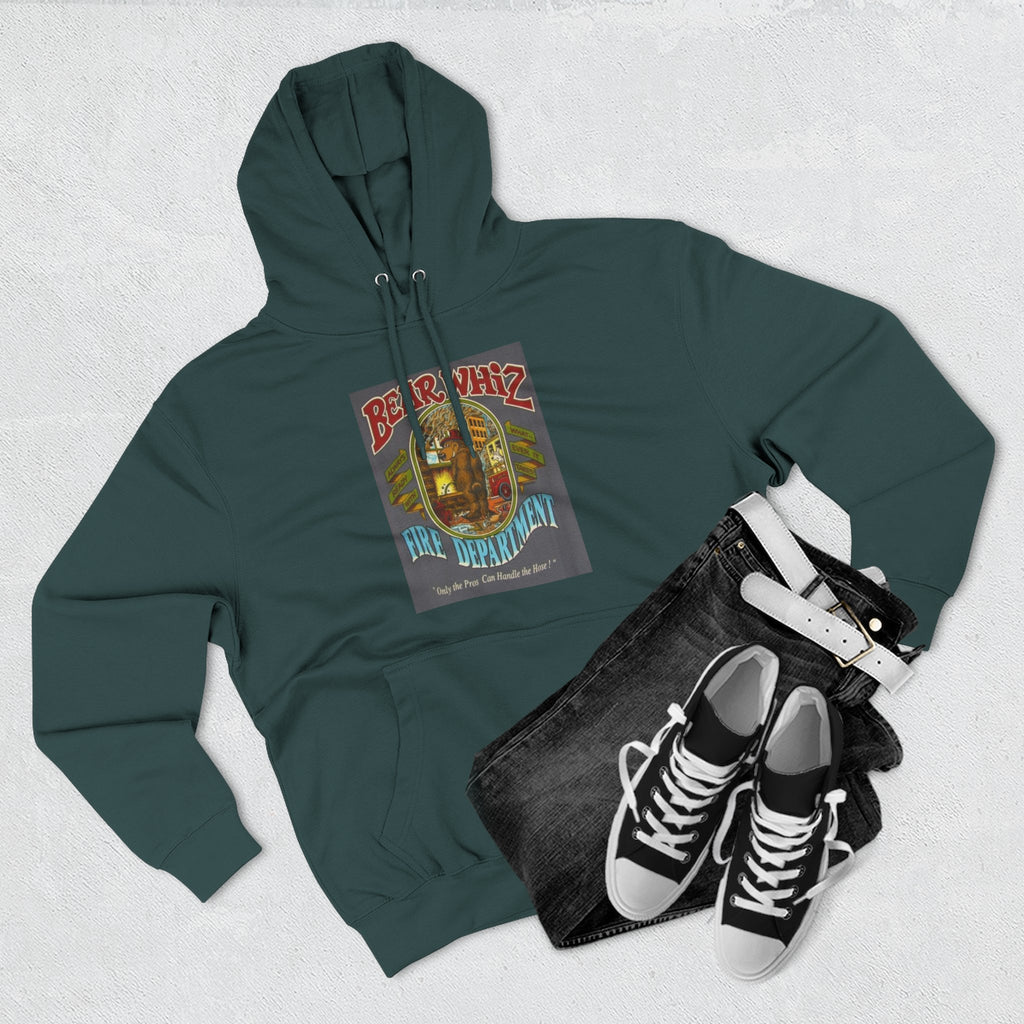 Bear Whiz Fire Department Hoodie — Vintage Bear Whiz Three-Panel Design