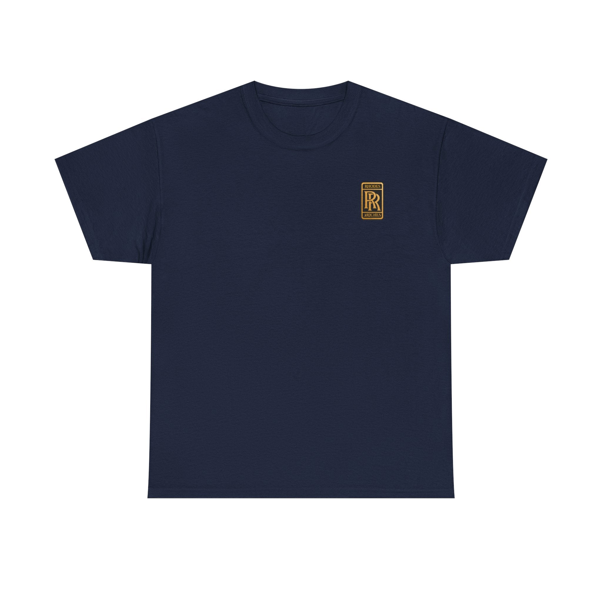 Rhodes 2 Riches Gold Family Crest Monogram Tee — Luxury RR Chest Patch T-Shirt
