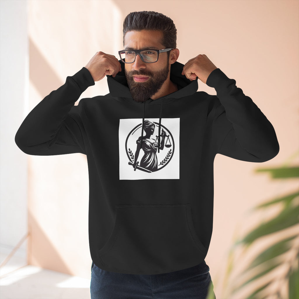 Lady Justice Scales Hoodie — Legal Lawyer Lawyerhood Emblem Sweatshirt