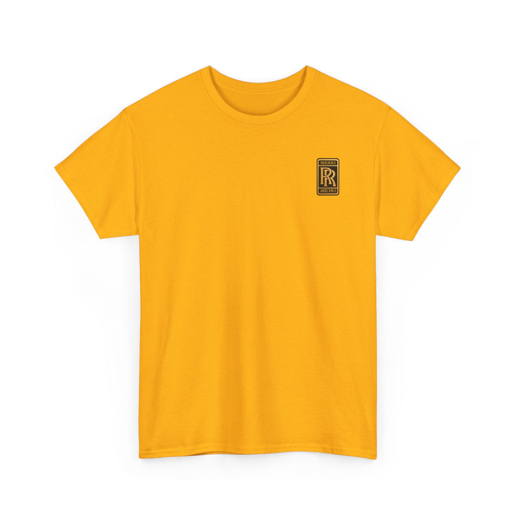 Rhodes 2 Riches Gold Family Crest Monogram Tee — Luxury RR Chest Patch T-Shirt