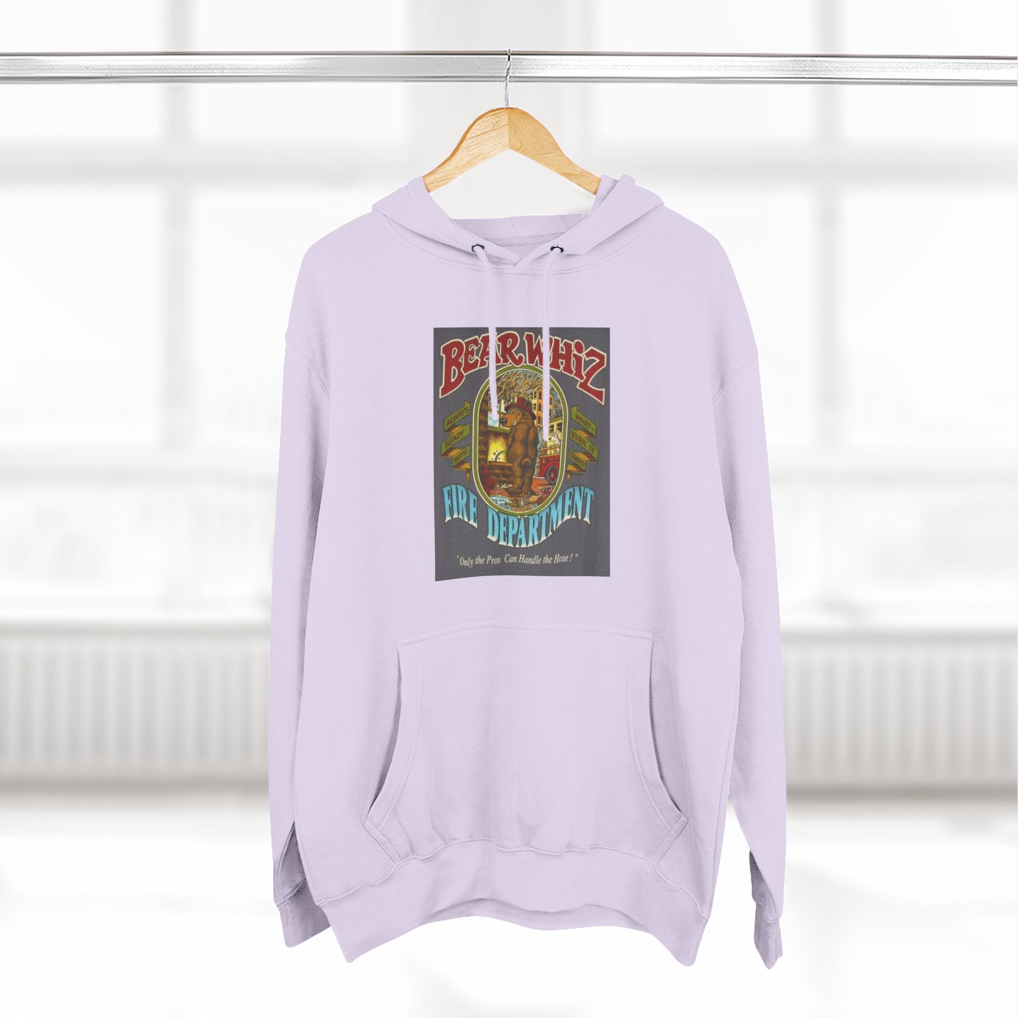 Bear Whiz Fire Department Hoodie — Vintage Bear Whiz Three-Panel Design