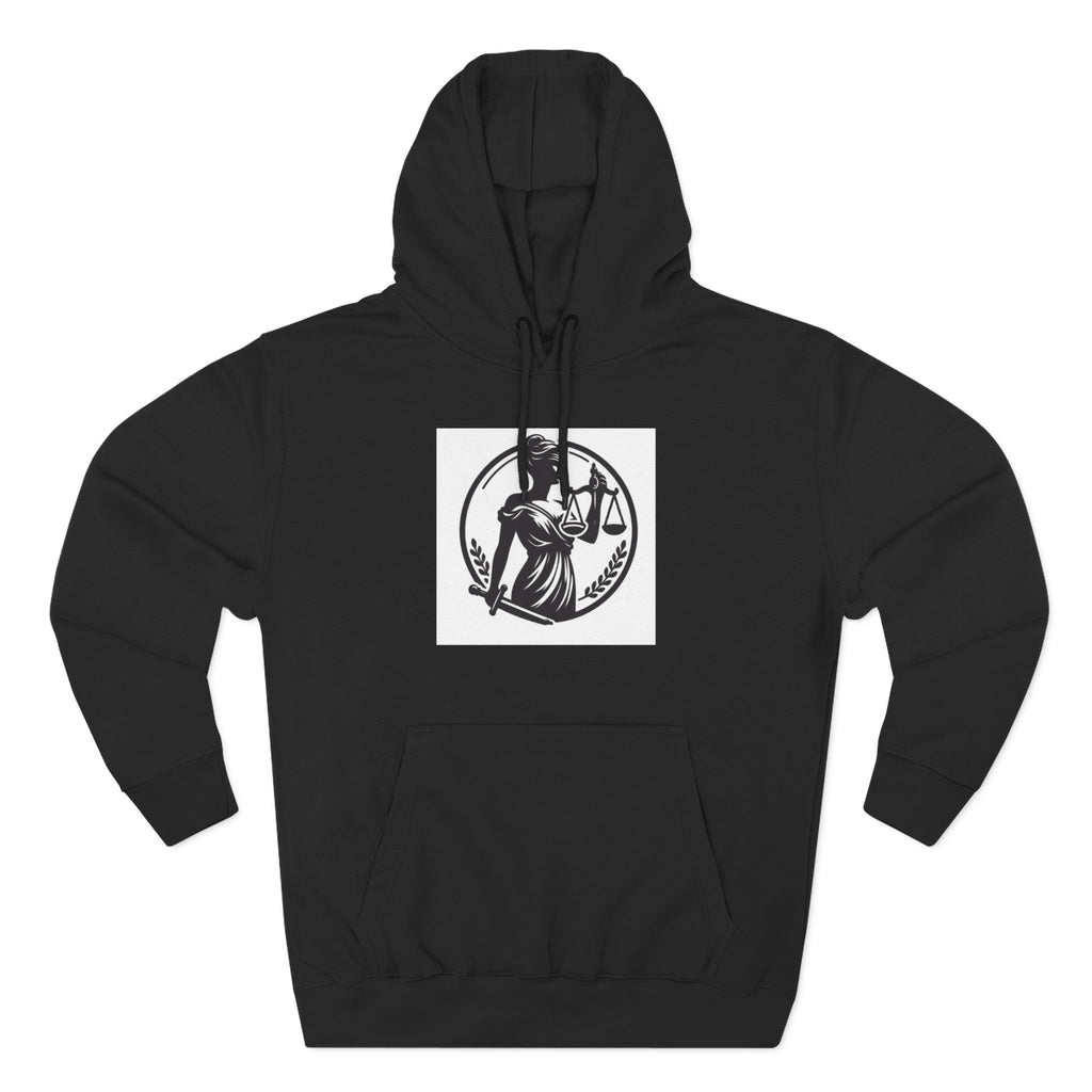 Lady Justice Scales Hoodie — Legal Lawyer Lawyerhood Emblem Sweatshirt