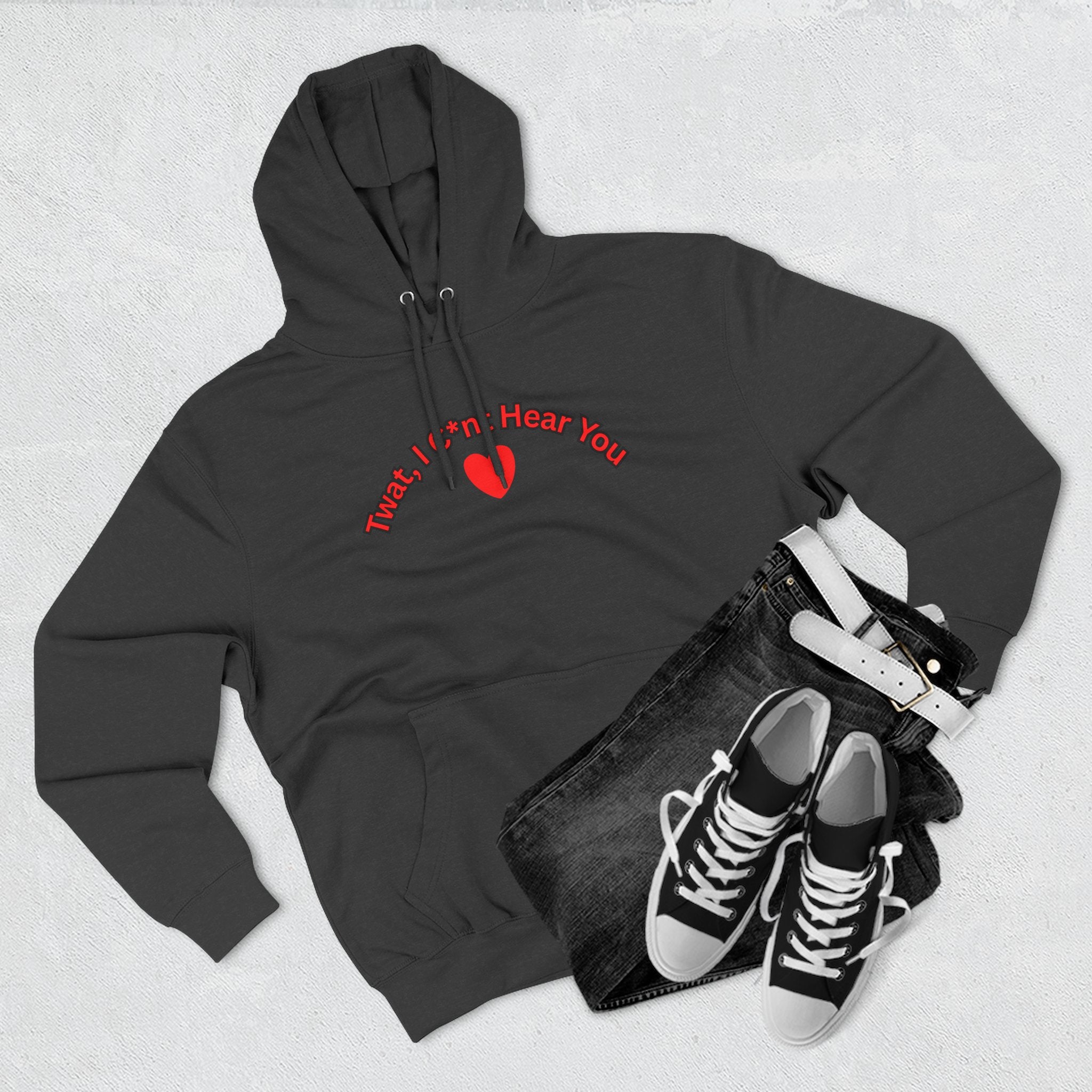 I cunt hear you 2 Three-Panel Fleece Hoodie