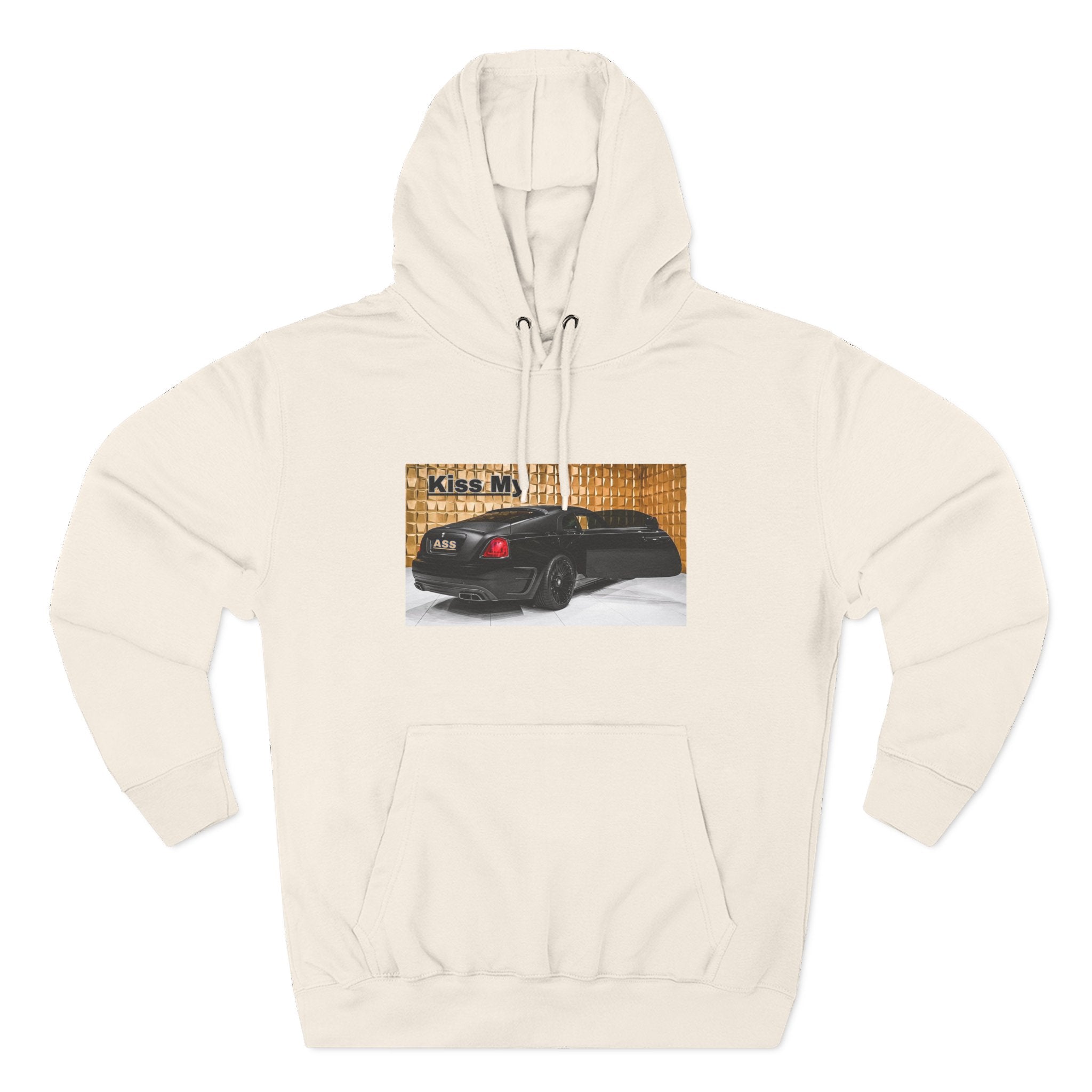 Kiss My  License plate Hoodie — Graphic Black Car Music Lover Pullover