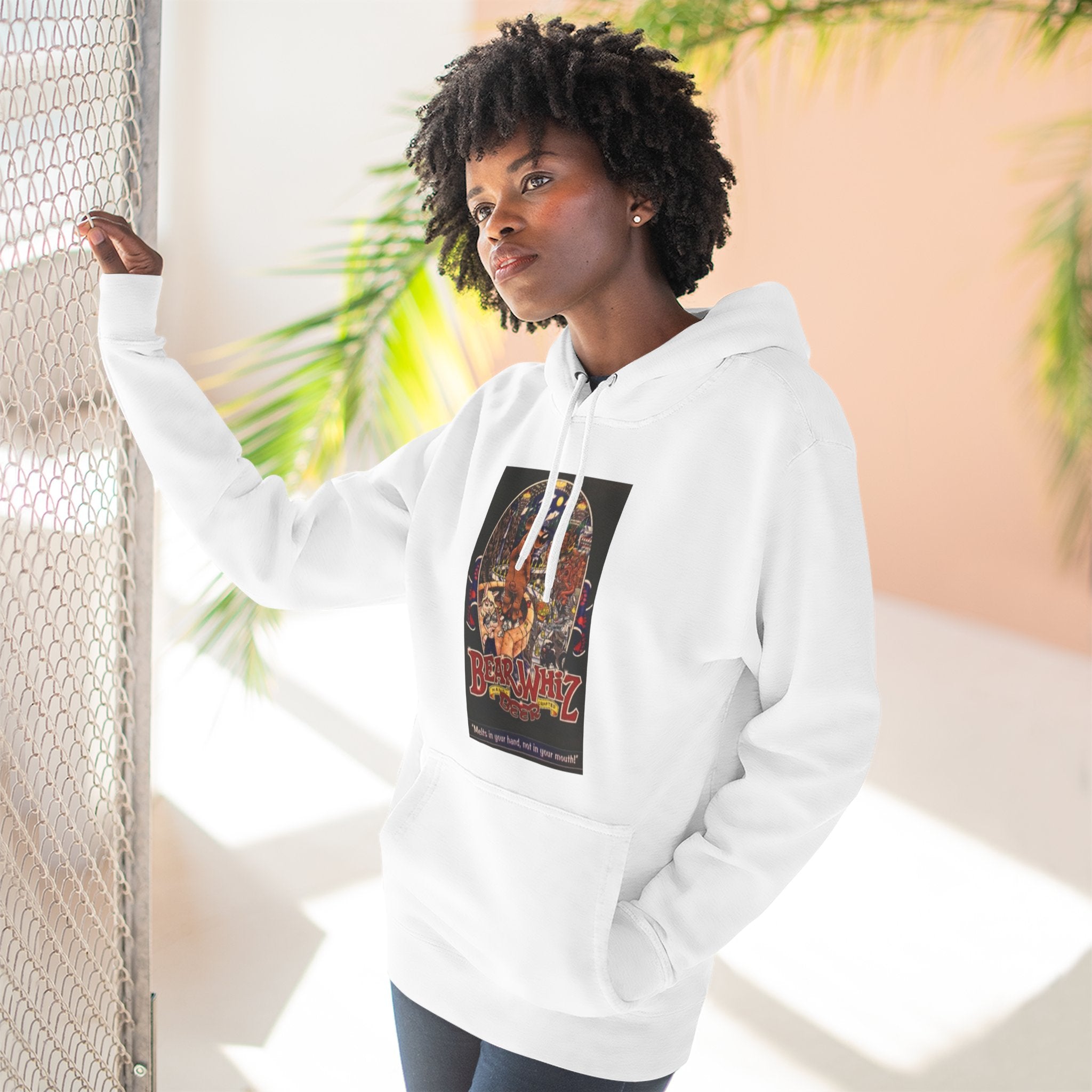 Bear Whiz Beer 3 Hoodie — 'Burning Jazz' Retro Concert Poster Fleece Hoodie