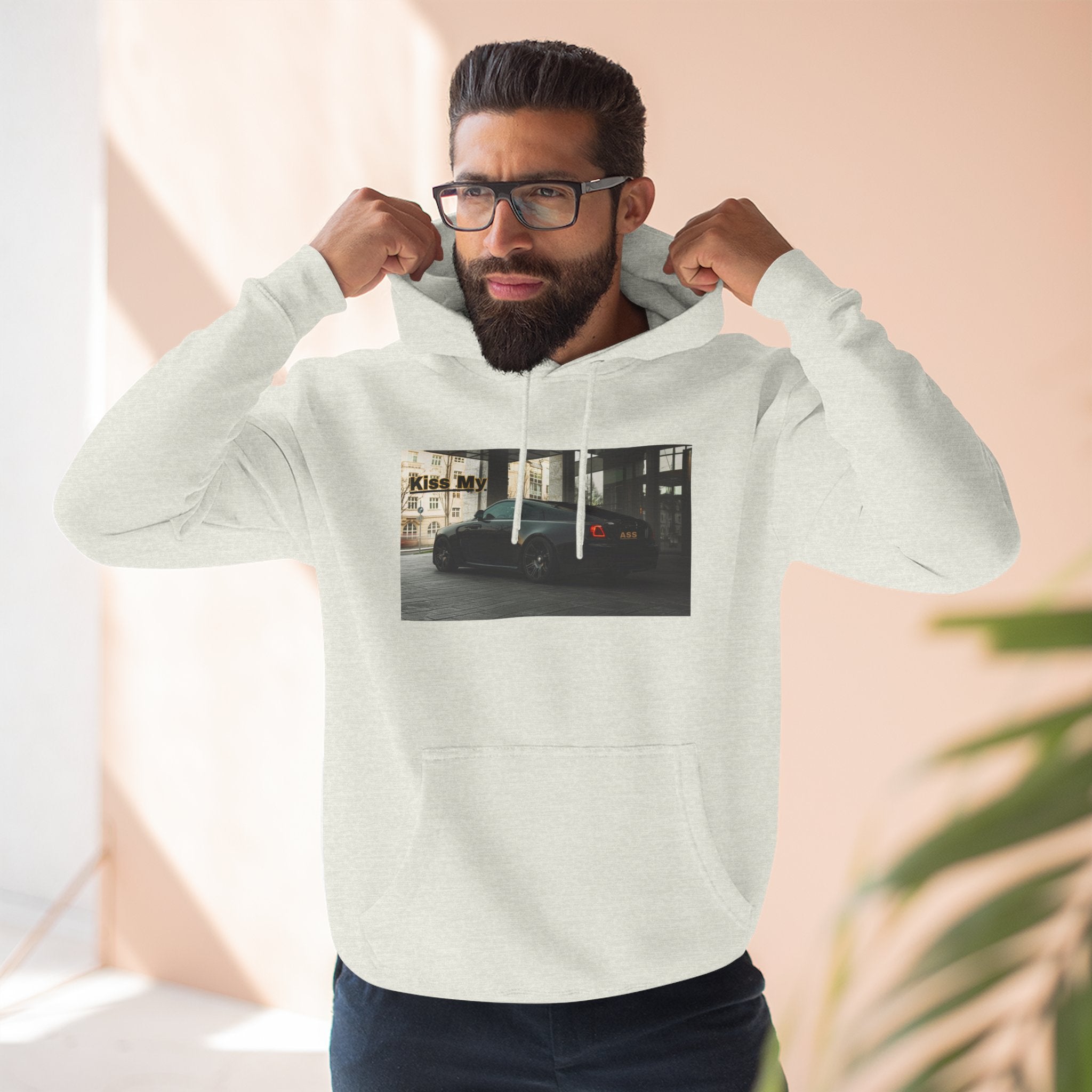KISS MY license plate Photo Hoodie — Vintage Streetwear Pullover