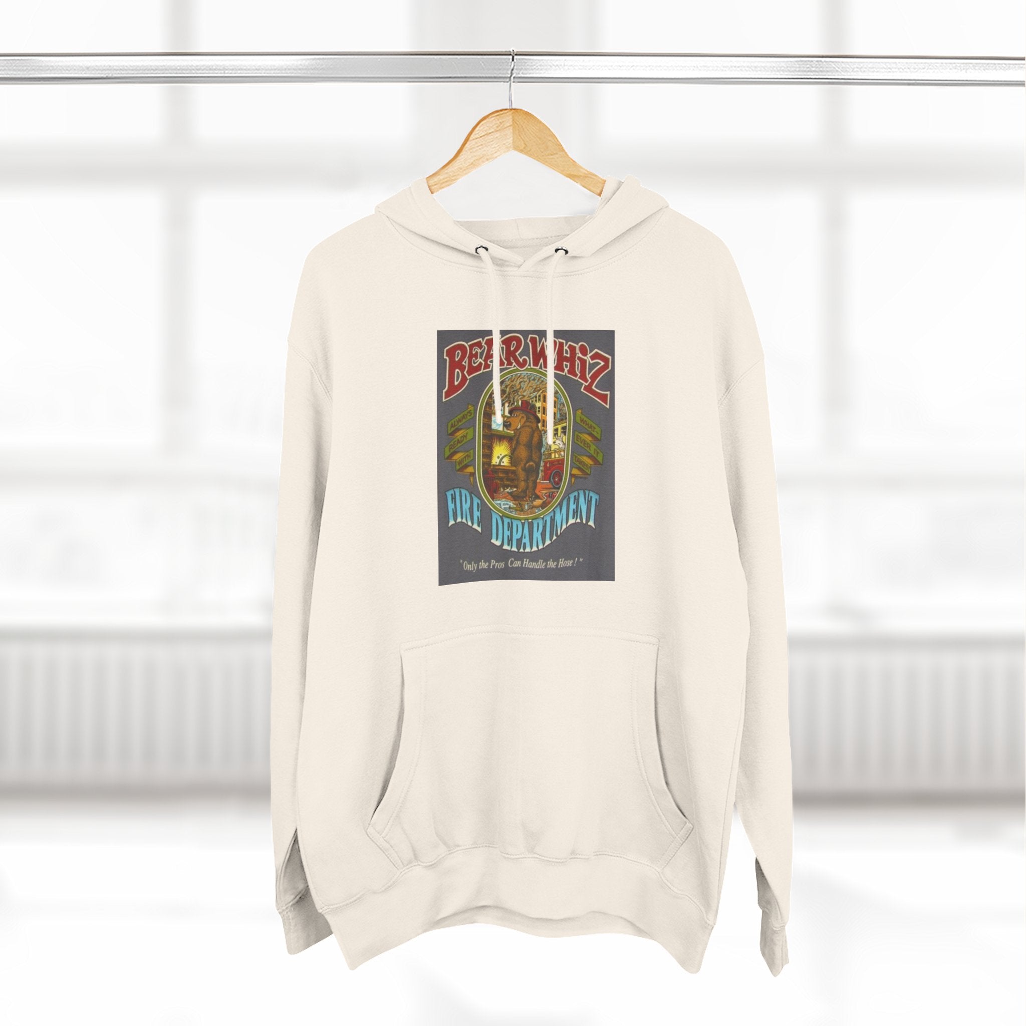 Bear Whiz Fire Department Hoodie — Vintage Bear Whiz Three-Panel Design