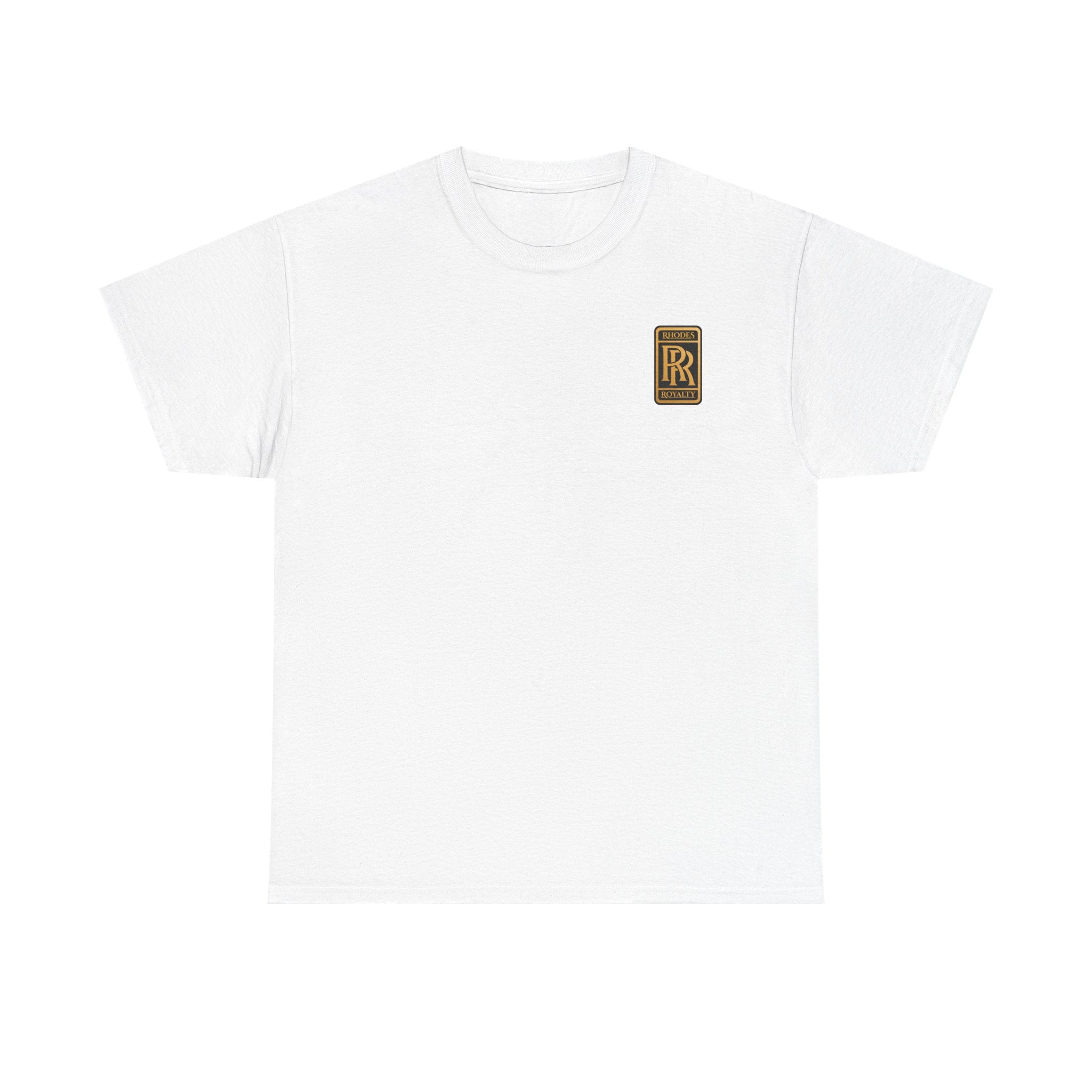 Rhodes Royalty Family Crest- Luxury Monogram T-Shirt — Small Chest Patch "RR"