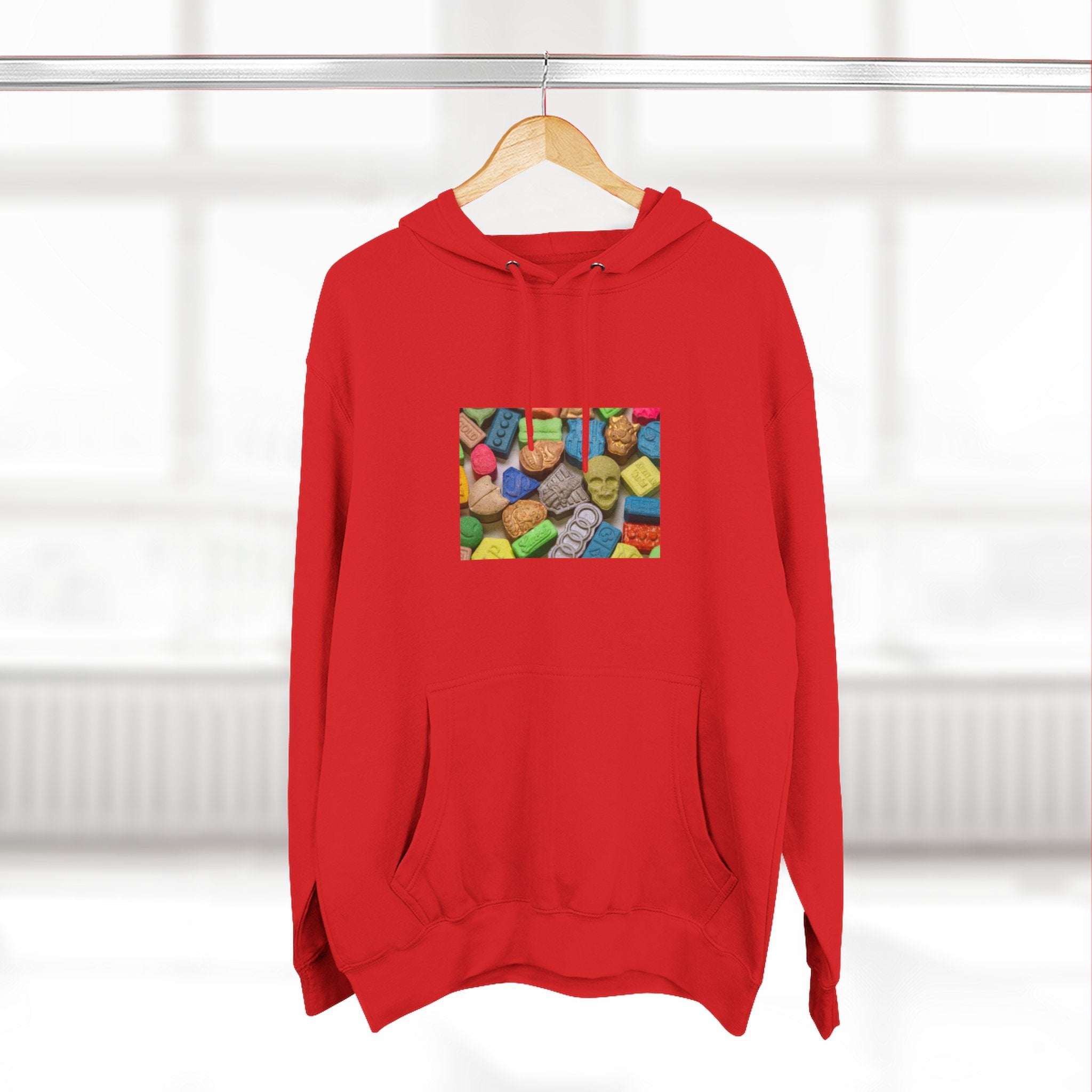 Candy Collage Hoodie — Colorful Retro Candy Graphic Pullover