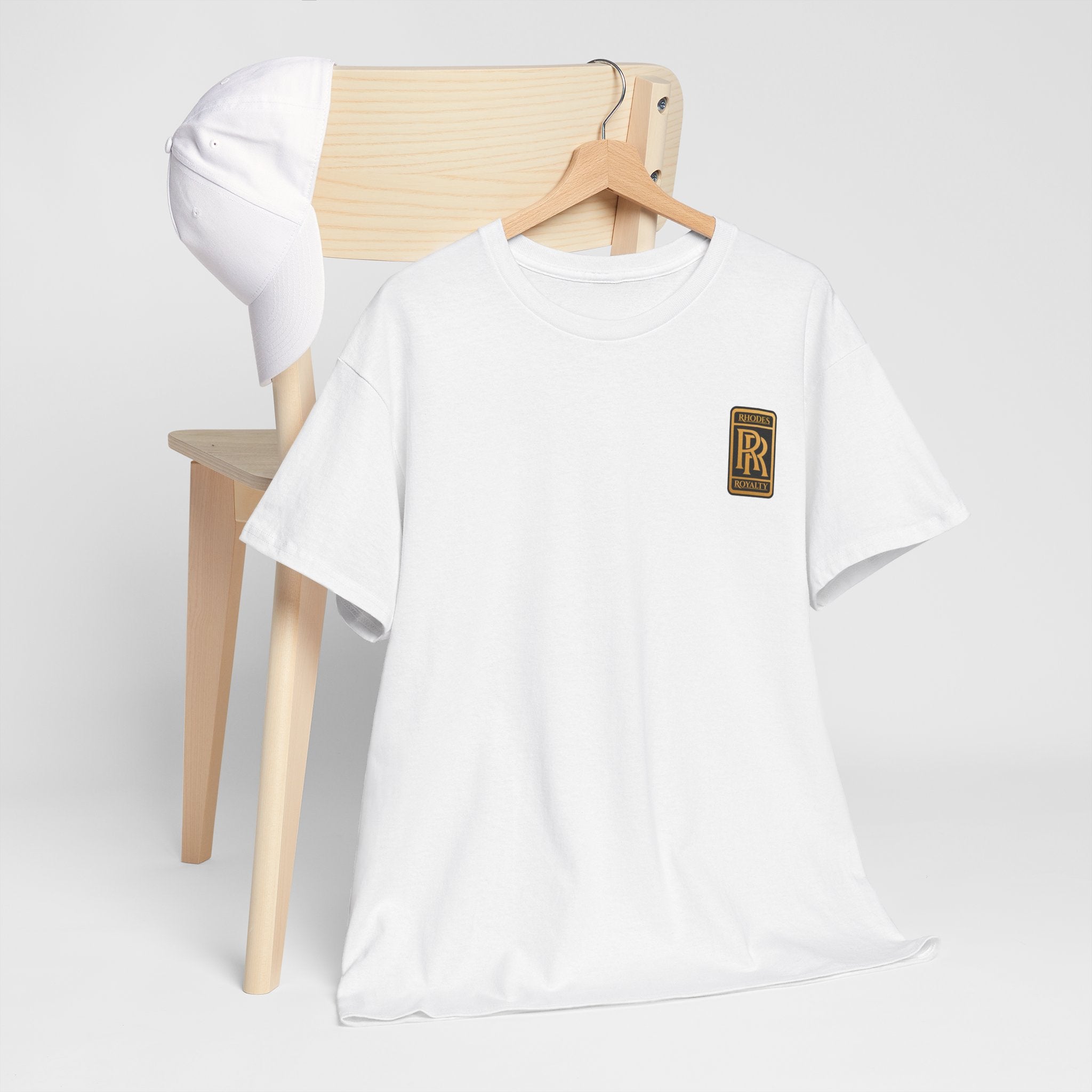 Rhodes Royalty Family Crest- Luxury Monogram T-Shirt — Small Chest Patch "RR"