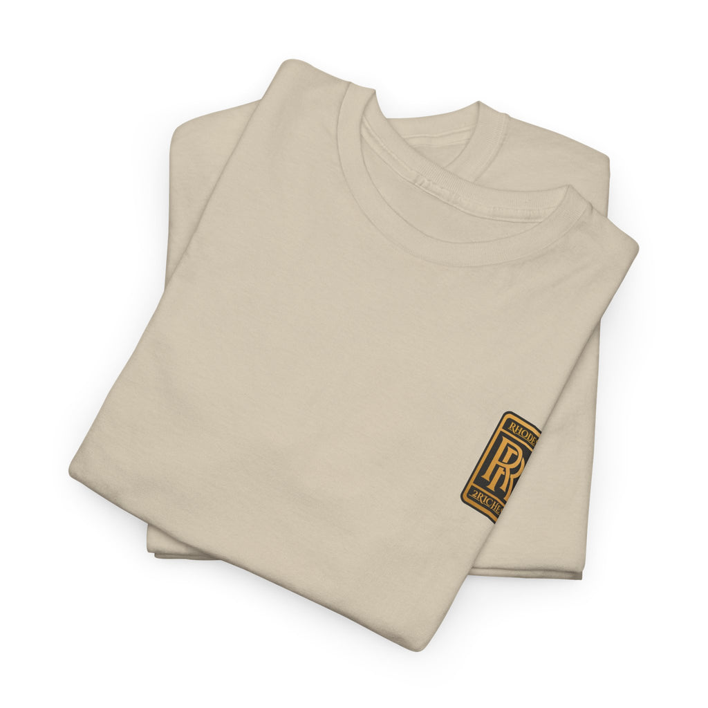 Rhodes 2 Riches Gold Family Crest Monogram Tee — Luxury RR Chest Patch T-Shirt