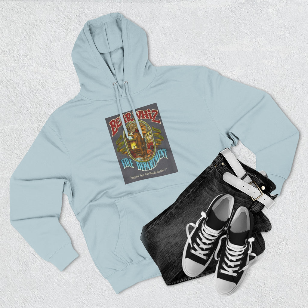 Bear Whiz Fire Department Hoodie — Vintage Bear Whiz Three-Panel Design