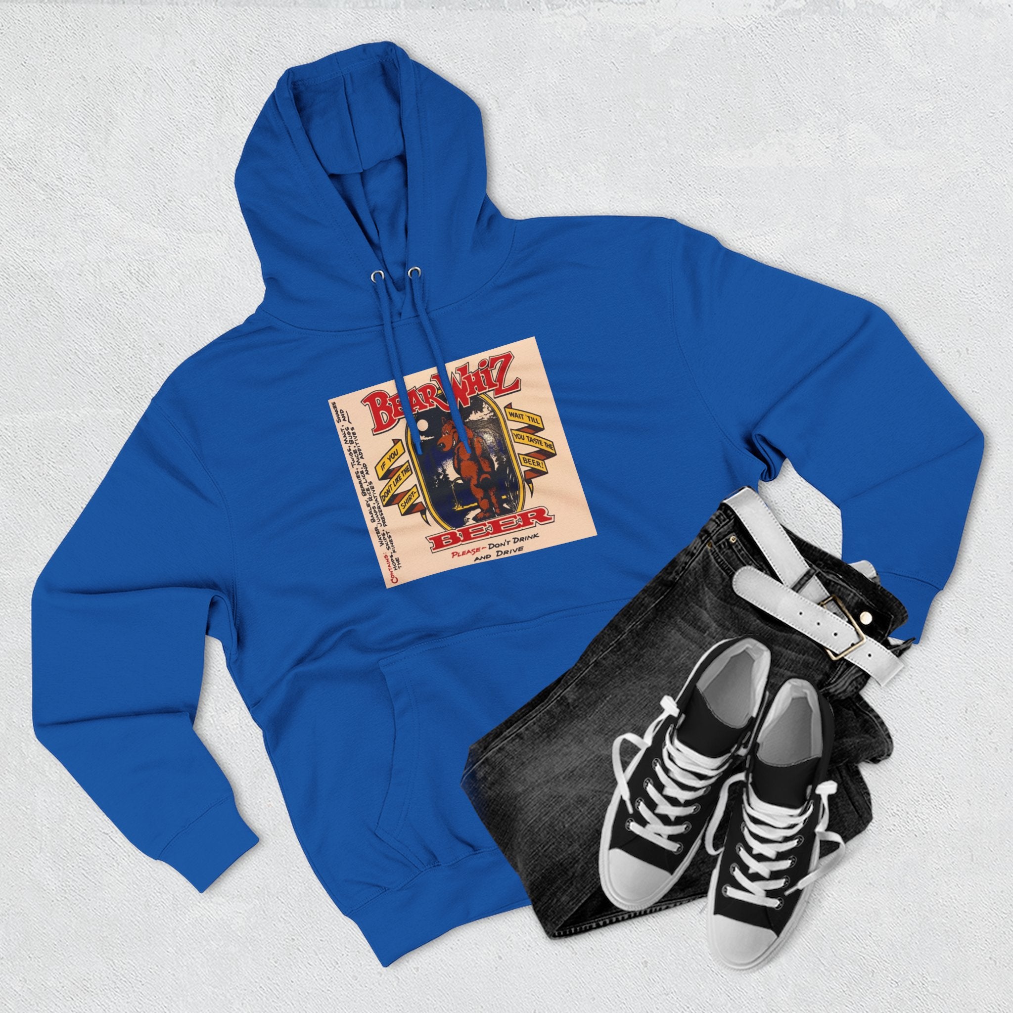 Bear Whiz Beer Original Brew Hoodie - "Bluegrass Revival" Music Poster Design