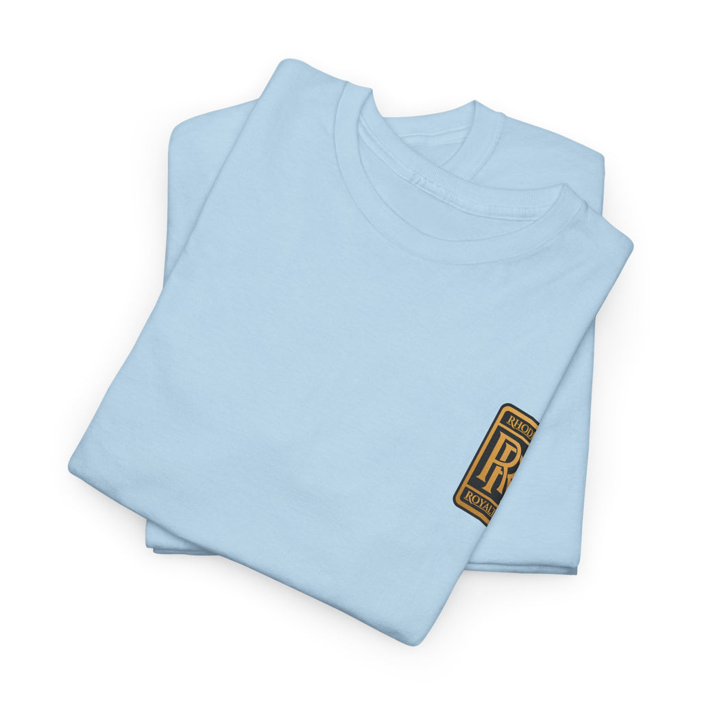 Rhodes Royalty Family Crest- Luxury Monogram T-Shirt — Small Chest Patch "RR"