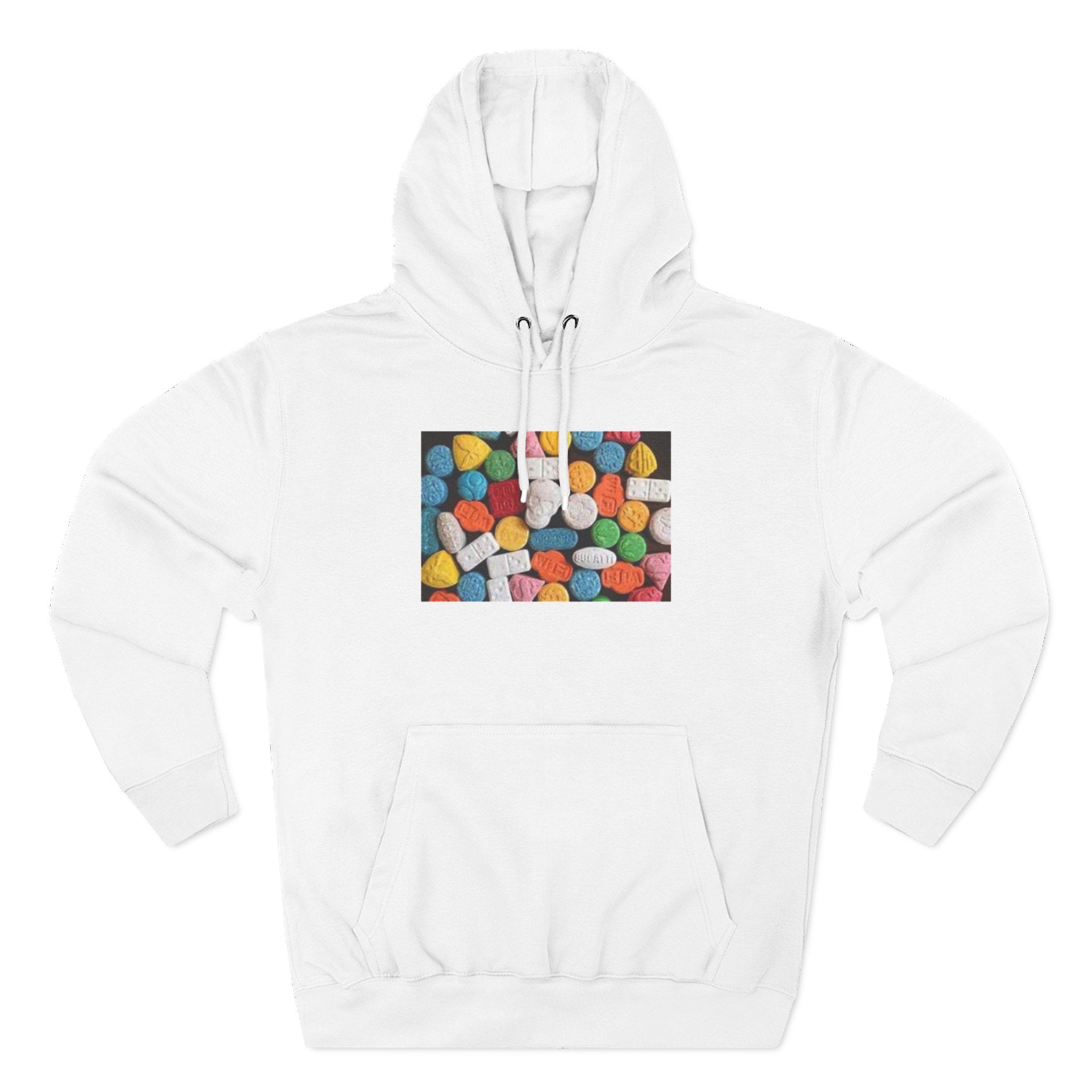 Candy Confetti Hoodie — Colorful Candy Pattern Fleece Pullover