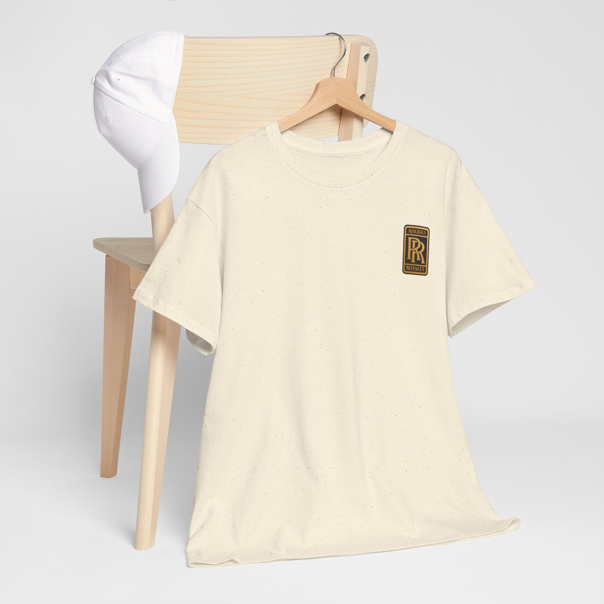 Rhodes Royalty Family Crest- Luxury Monogram T-Shirt — Small Chest Patch "RR"