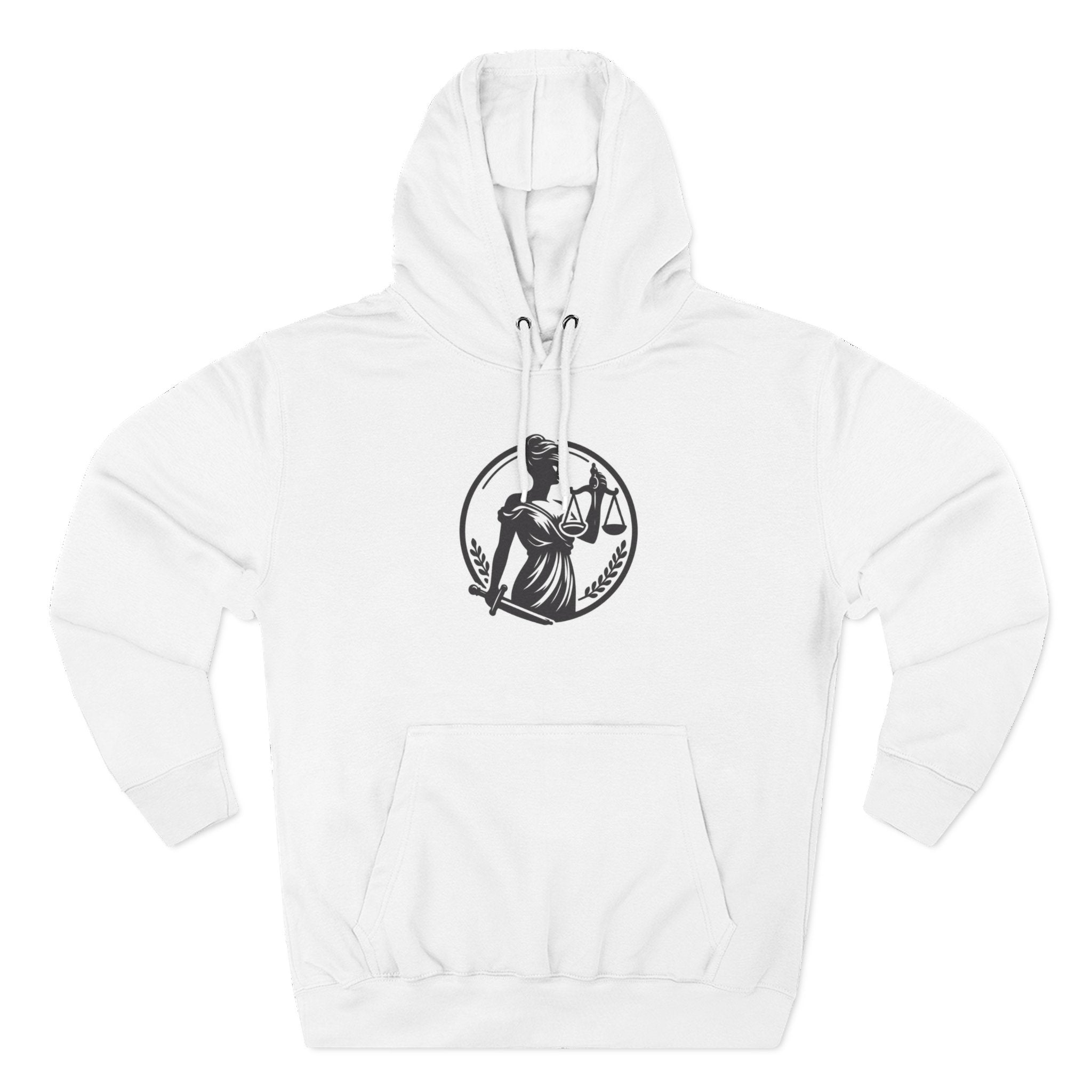 Lady Justice Scales Hoodie — Legal Lawyer Lawyerhood Emblem Sweatshirt