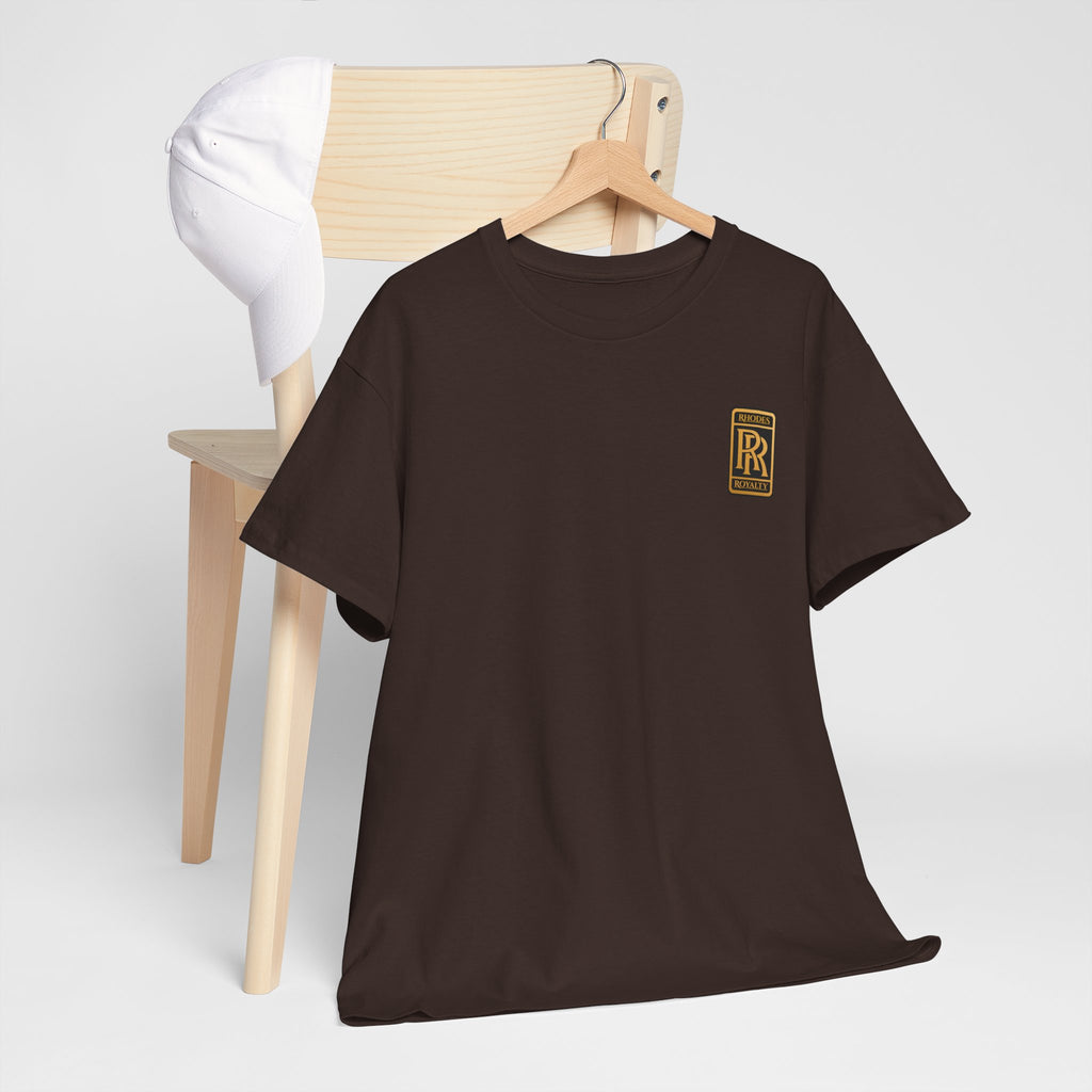 Rhodes Royalty Family Crest- Luxury Monogram T-Shirt — Small Chest Patch "RR"