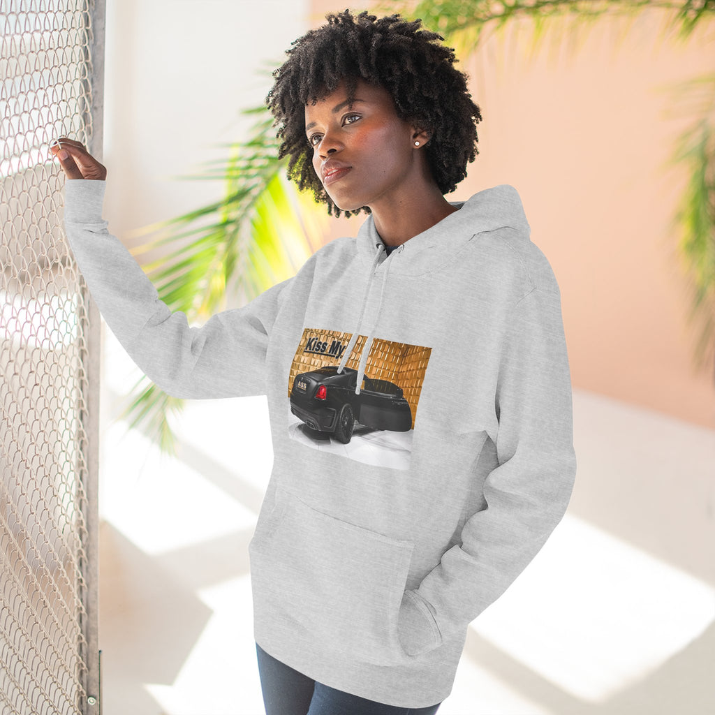 Kiss My  License plate Hoodie — Graphic Black Car Music Lover Pullover