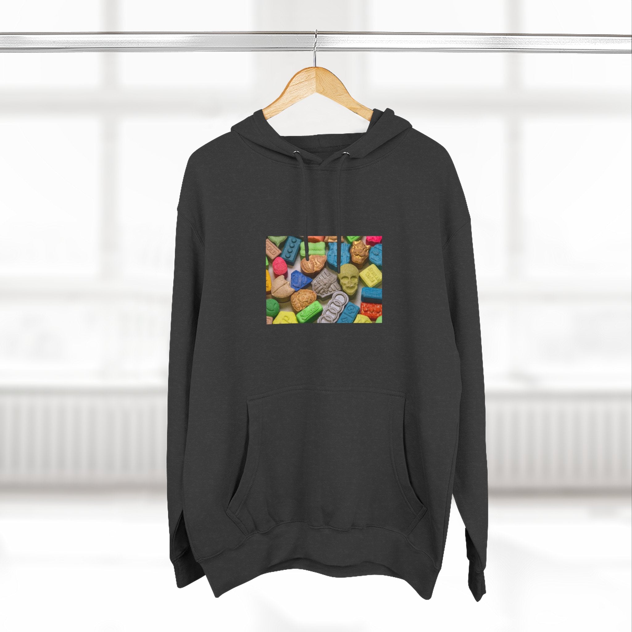 Candy Collage Hoodie — Colorful Retro Candy Graphic Pullover