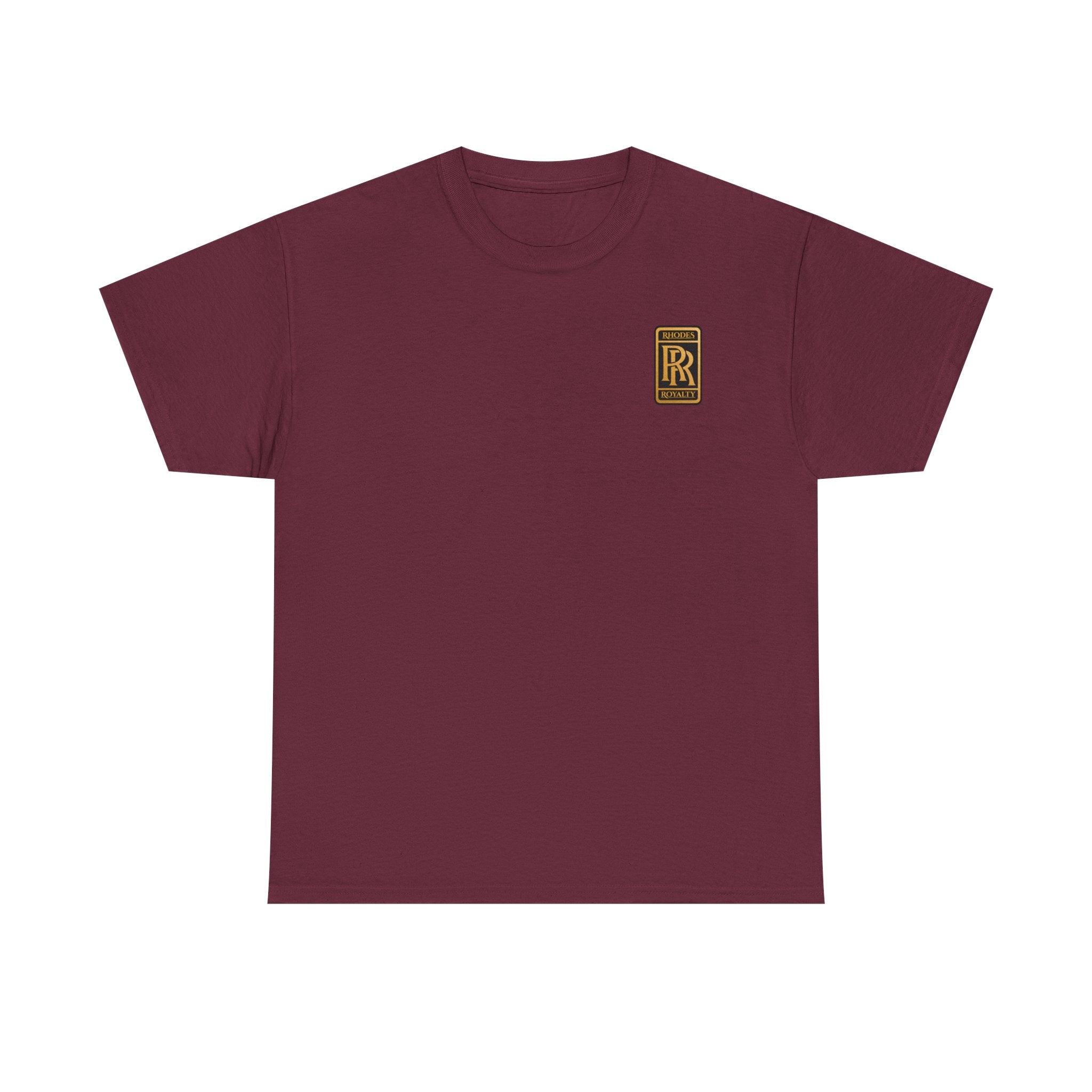 Rhodes Royalty Family Crest- Luxury Monogram T-Shirt — Small Chest Patch "RR"