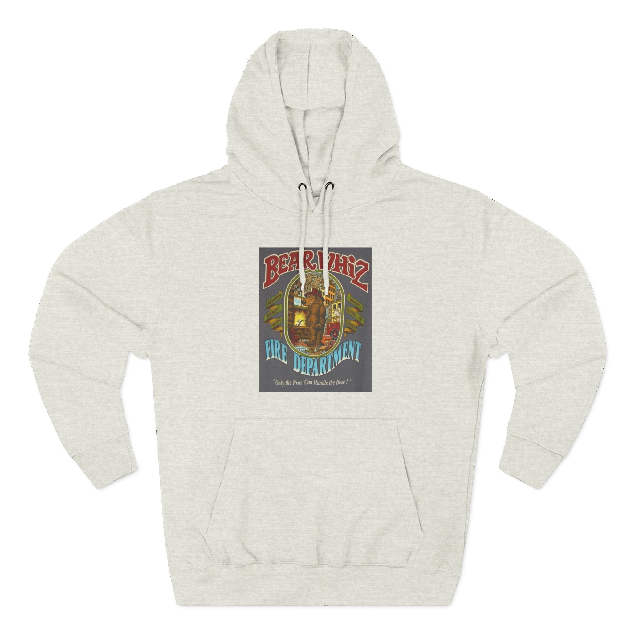 Bear Whiz Fire Department Hoodie — Vintage Bear Whiz Three-Panel Design