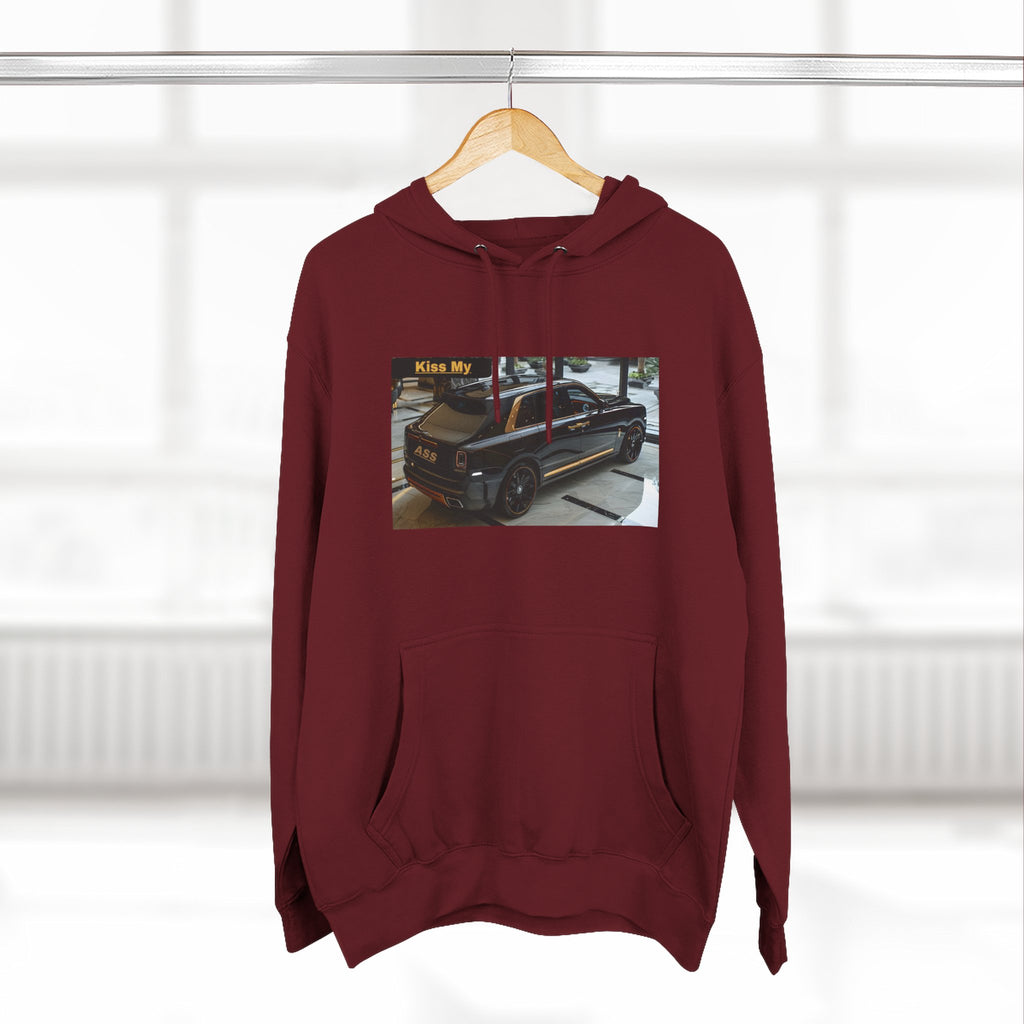 Kiss MY  License plate SUV Hoodie — Vintage Black Muscle Car Graphic Pullover