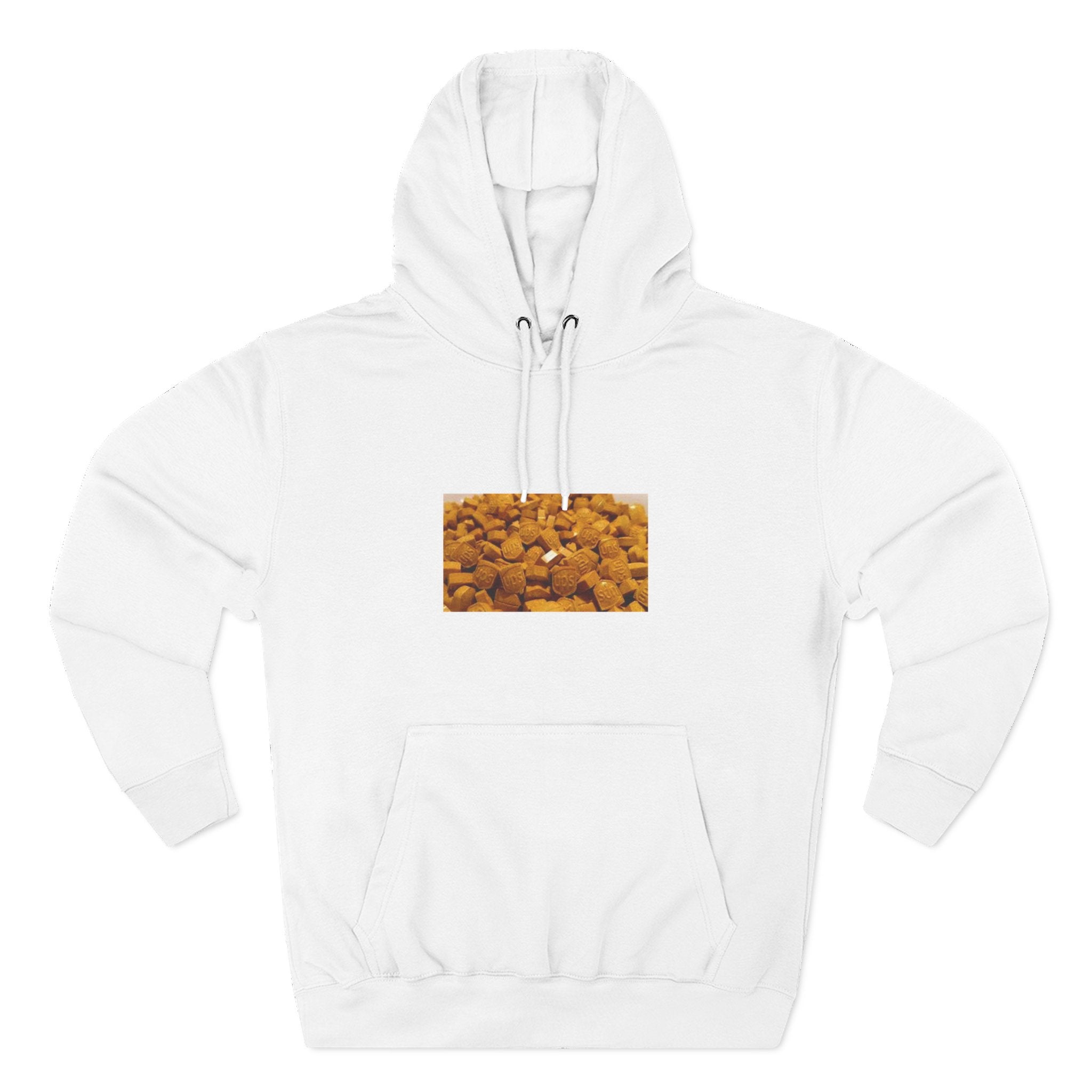 UPS Delivery Hoodie — Golden Nugget Pattern Chest Print Fleece Hoodie