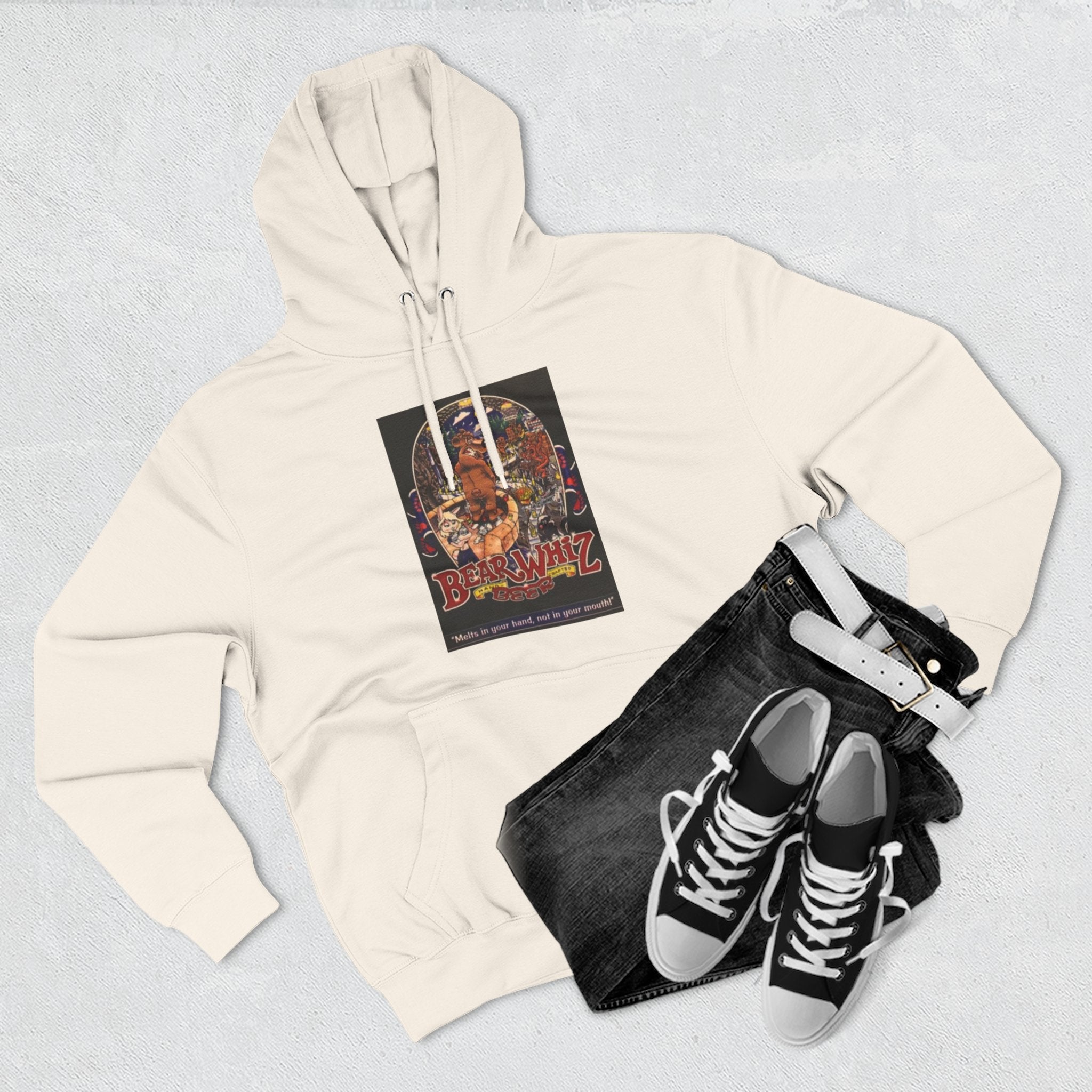 Bear Whiz Beer 3 Hoodie — 'Burning Jazz' Retro Concert Poster Fleece Hoodie