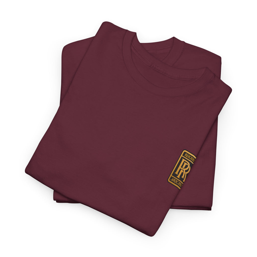 Rhodes 2 Riches Gold Family Crest Monogram Tee — Luxury RR Chest Patch T-Shirt