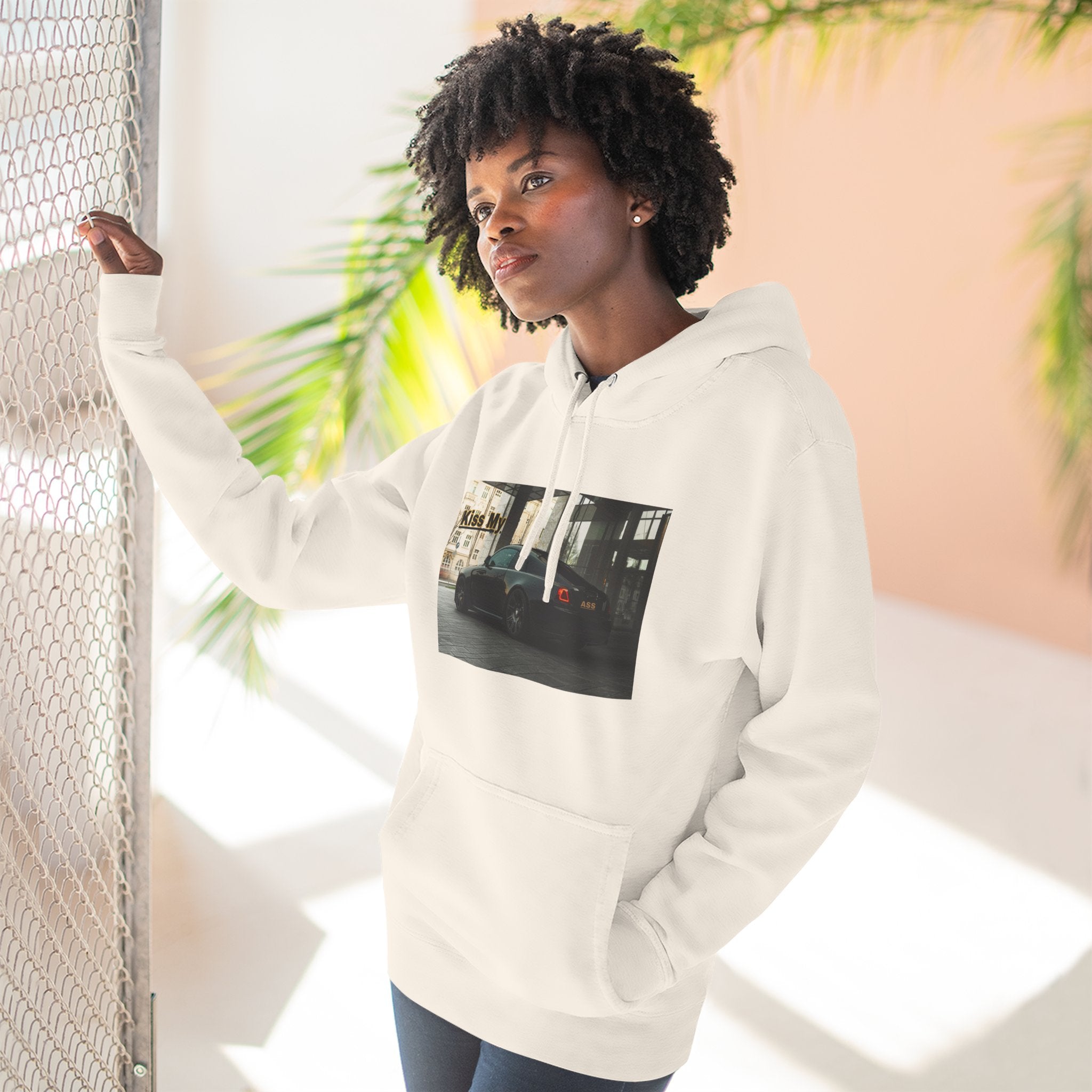 KISS MY license plate Photo Hoodie — Vintage Streetwear Pullover