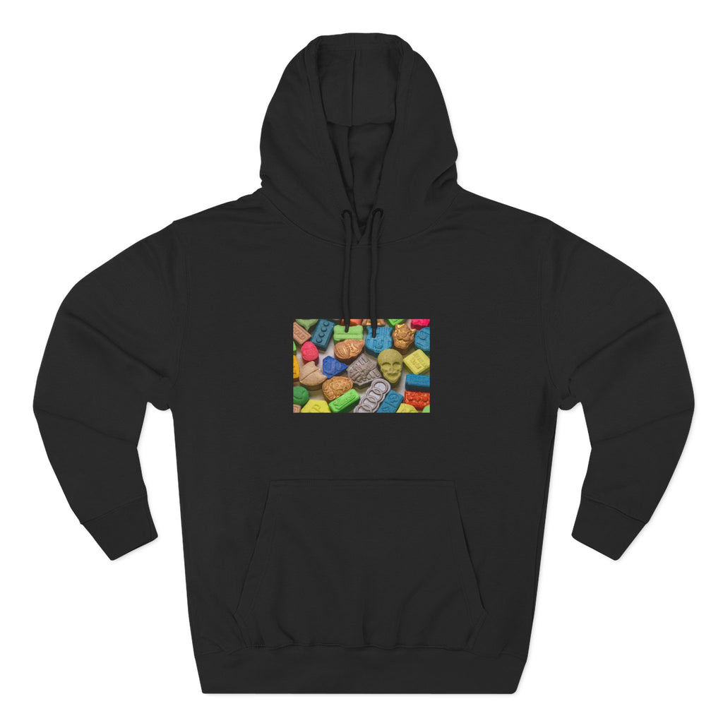 Candy Collage Hoodie — Colorful Retro Candy Graphic Pullover