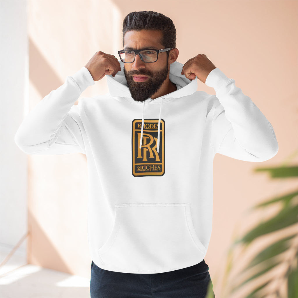 RHODES 2 RICHES Heritage RR Gold Emblem Hoodie — Luxury Vintage Logo Fleece