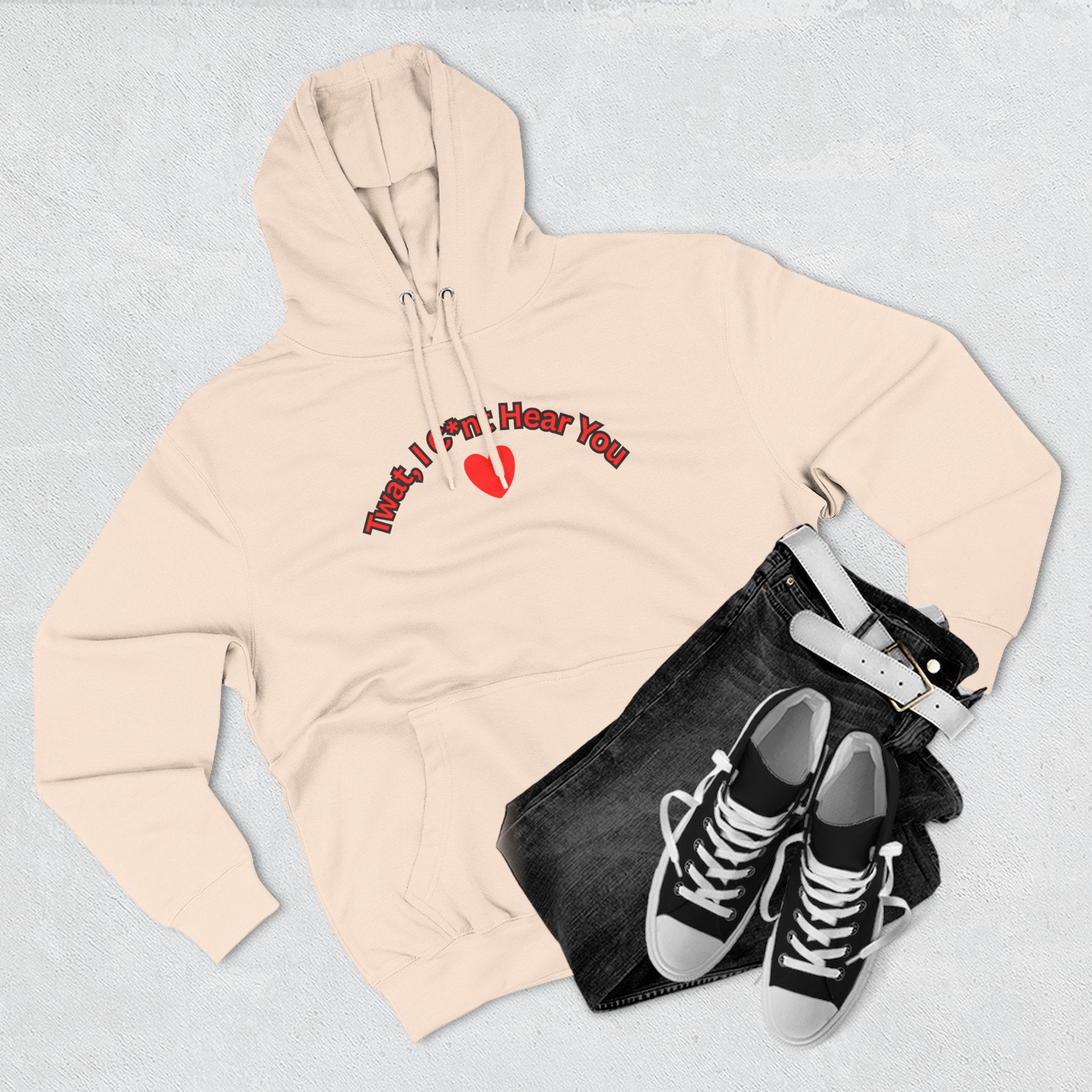 I cunt hear you 2 Three-Panel Fleece Hoodie